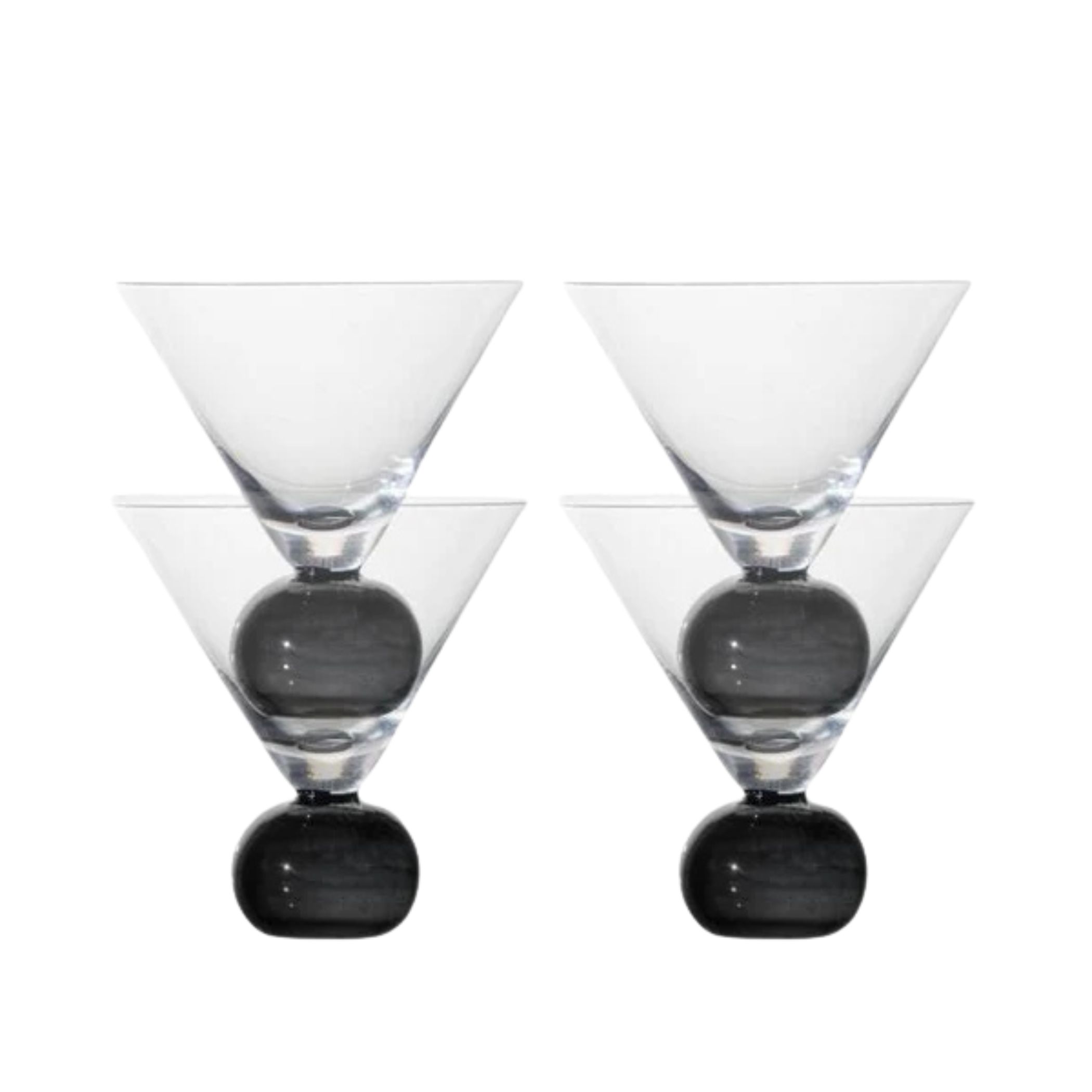Spice Martini Glasses, Set of 4, Black