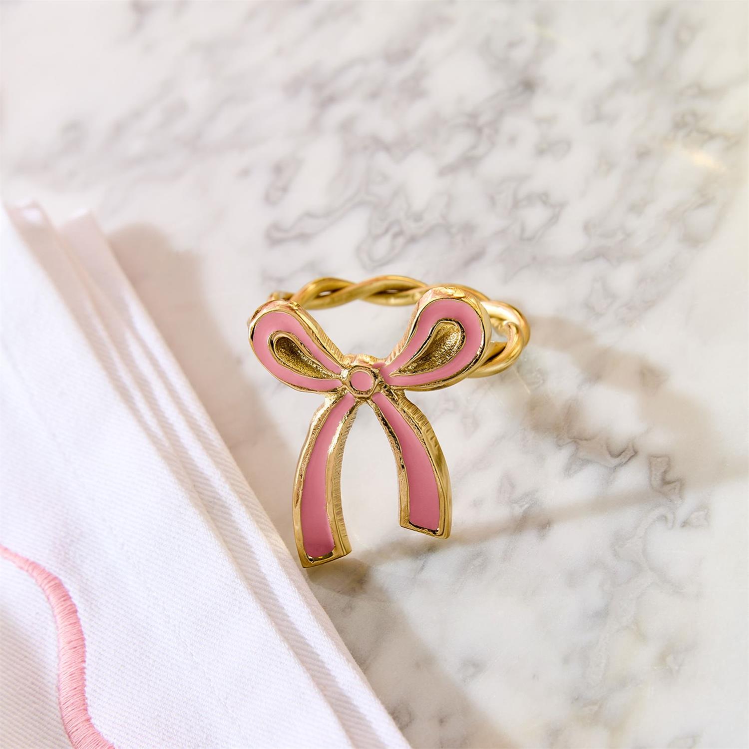 Bow Napkin Rings in Gift Box, Set of 4