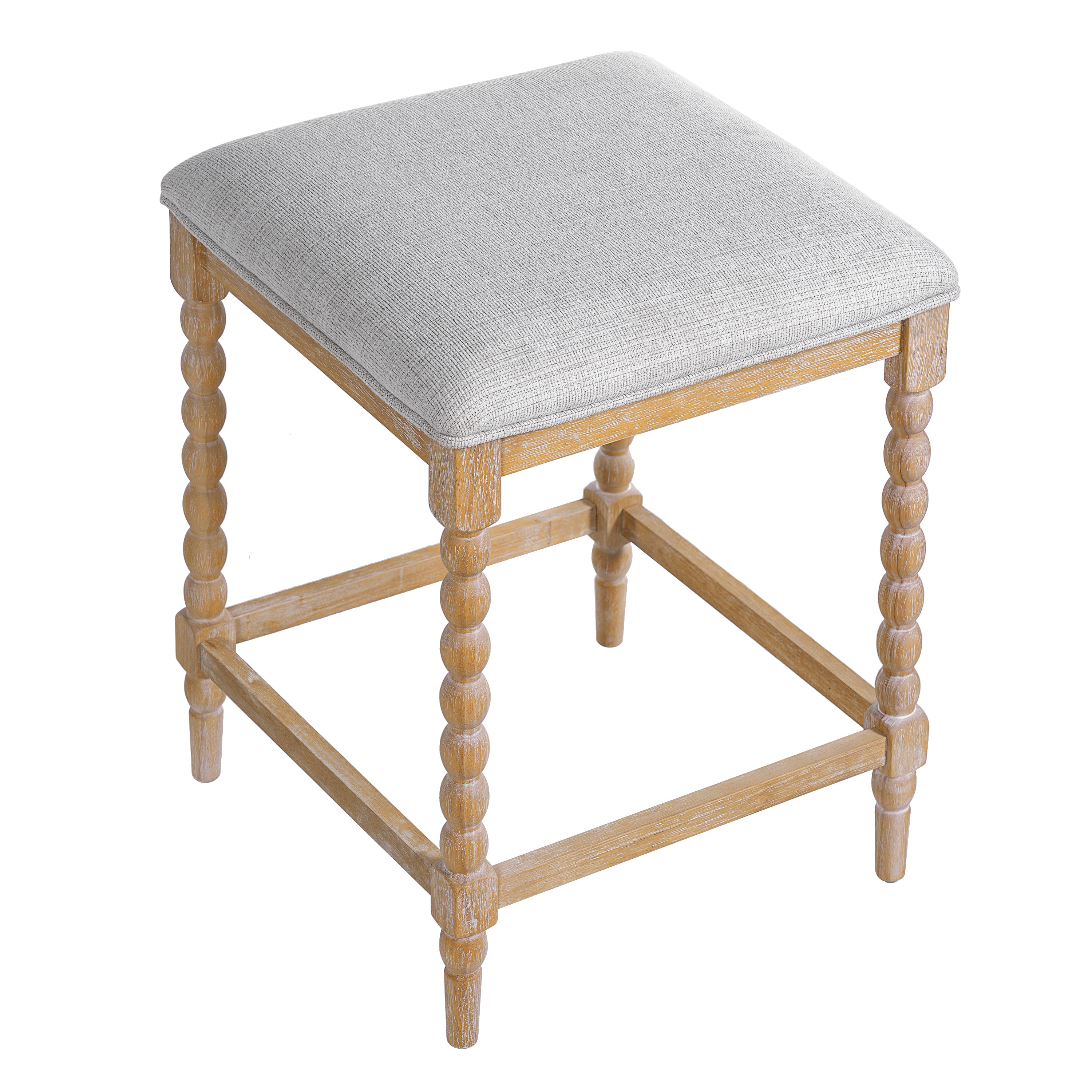 French Country Backless Bobbin Leg Counter Stool