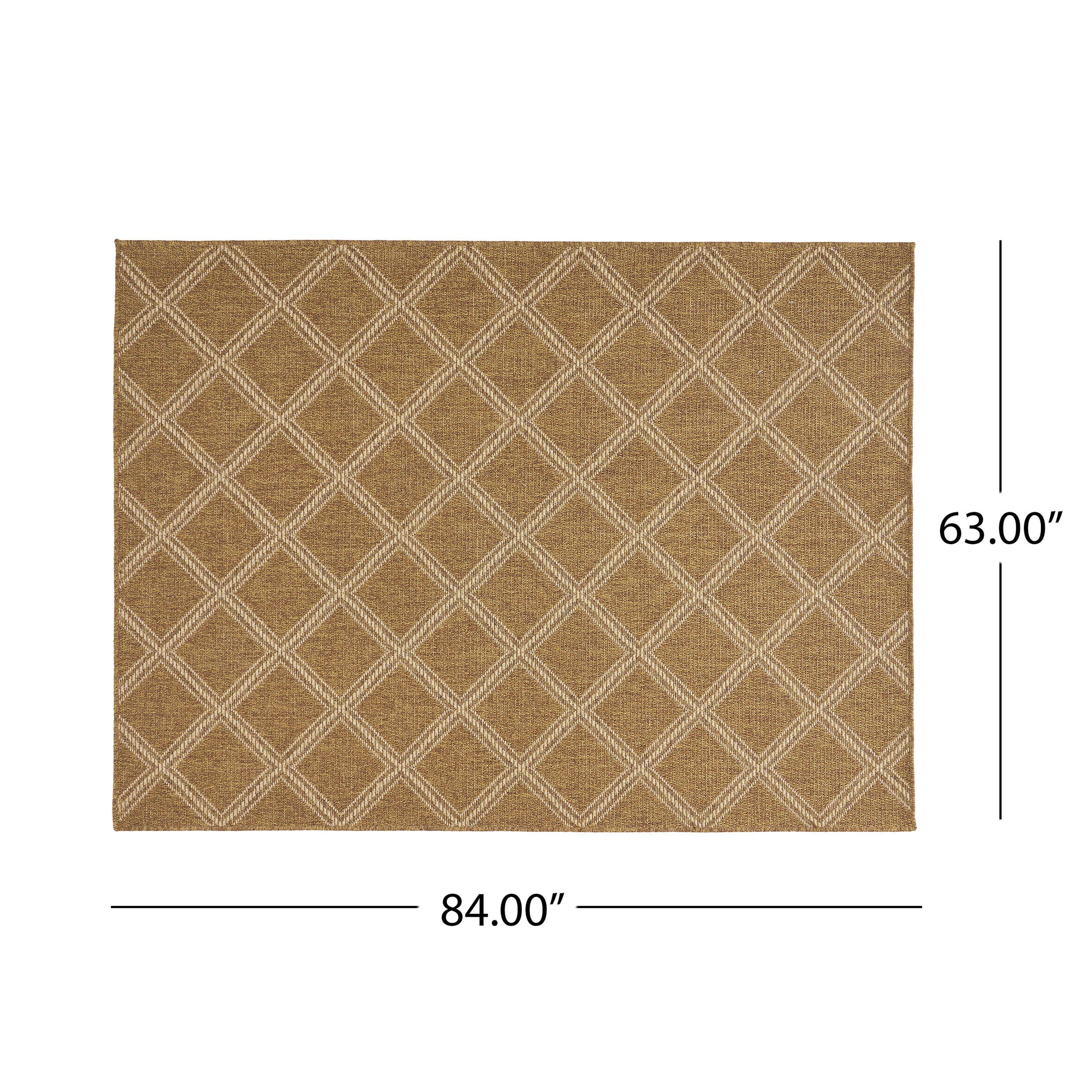 84" x 63" Outdoor Polypropylene Area Rug with Rectangle Shape