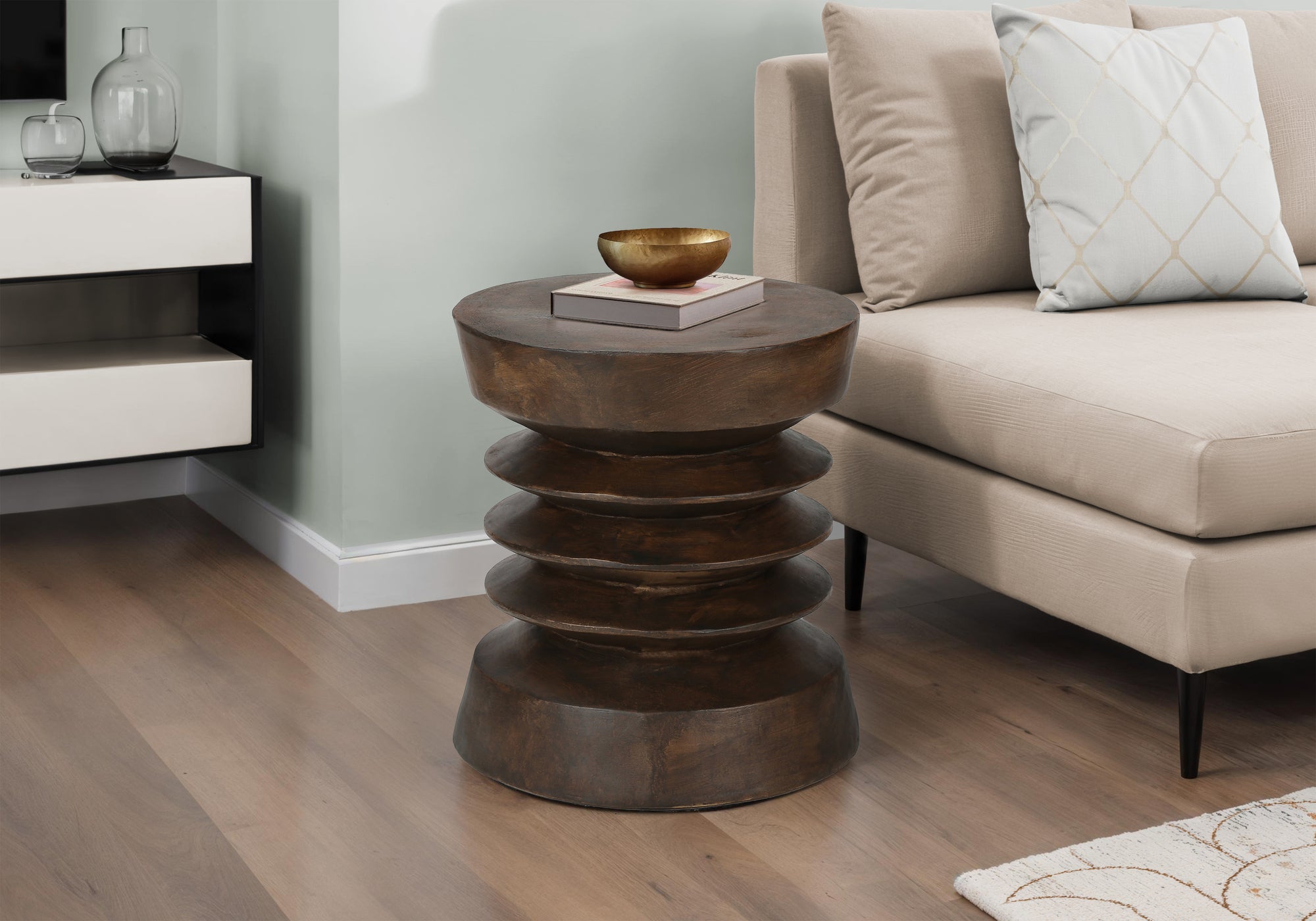 Modern Drum Indoor Outdoor Accent Table