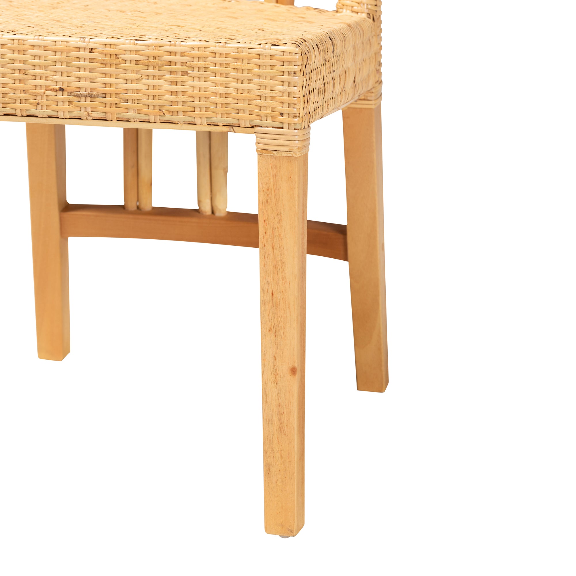 Maxim Mahogany Wood and Rattan Dining Chair
