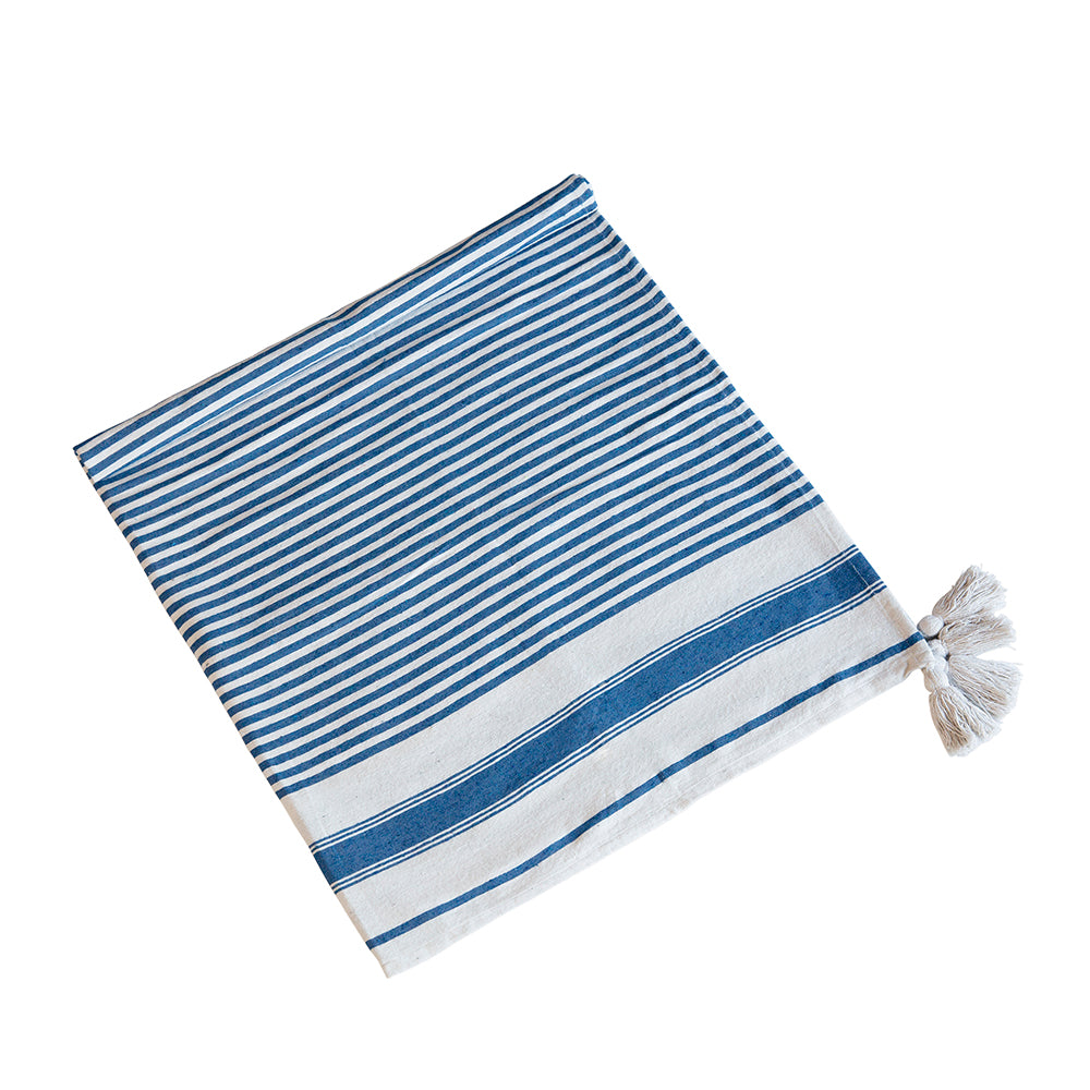 50x60' Brighton Blue Striped Throw Blanket, 2 Pack