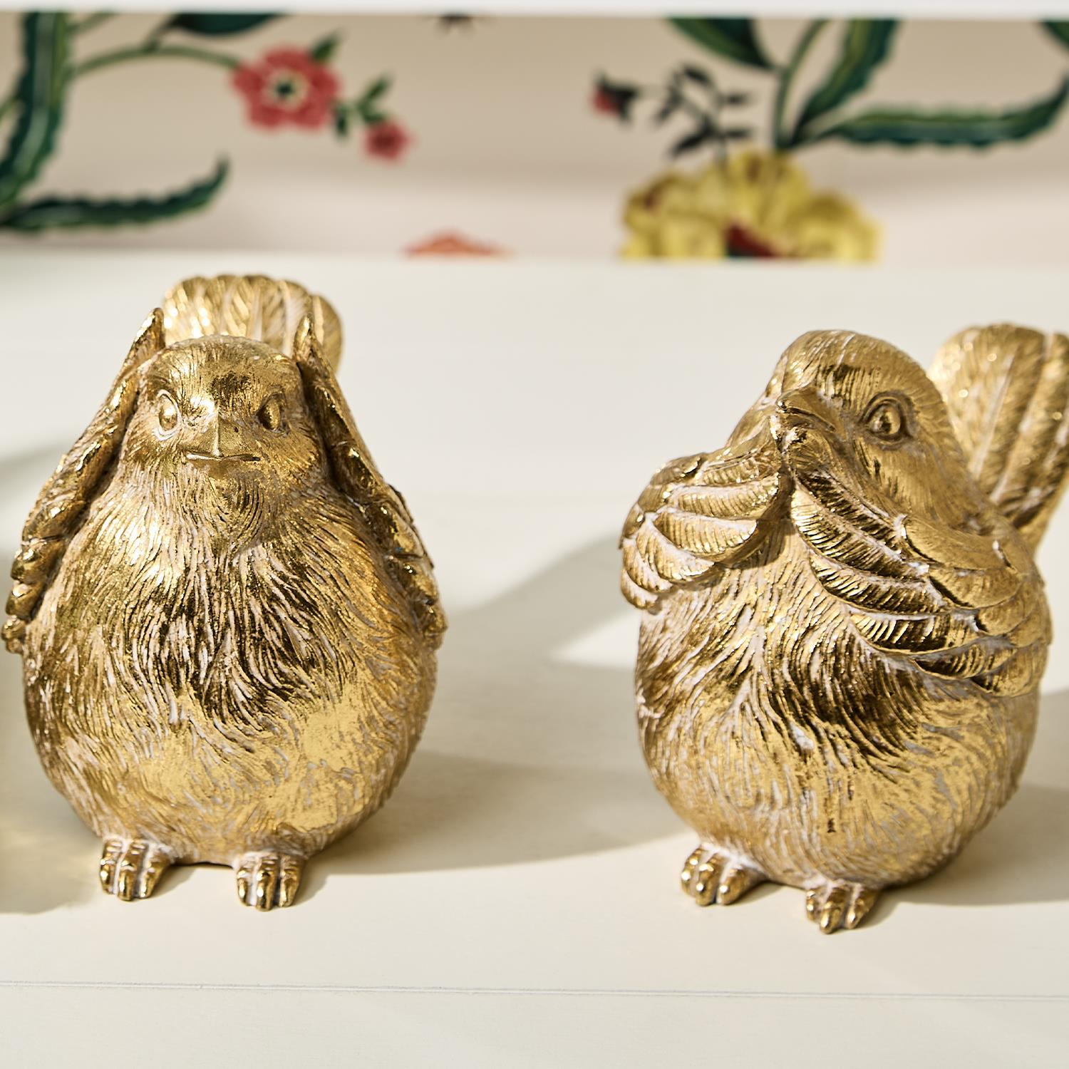 Gold Bird Decor Incl 3 Styles, Set of 3