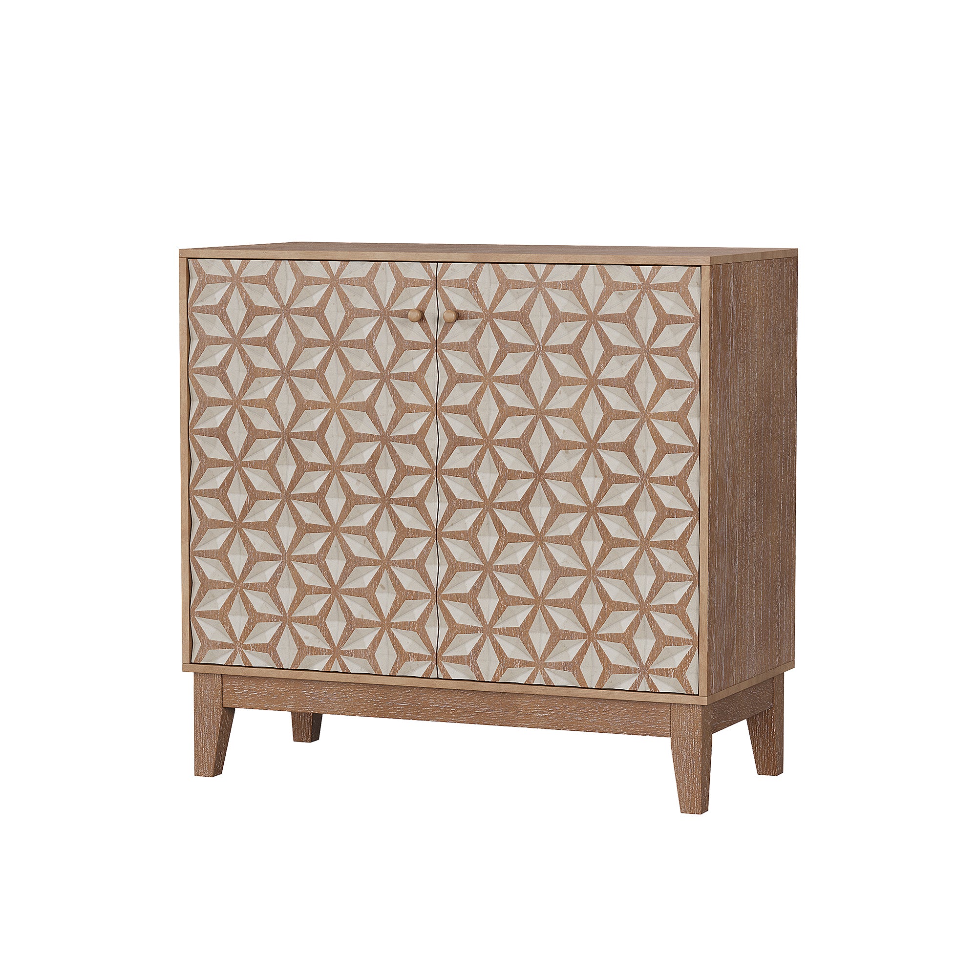 Geometric Front Sideboard Cabinet with 2 Doors and Adjustable Shelves