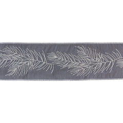 4" Grey Pine Polyester Ribbon (Set of 2)