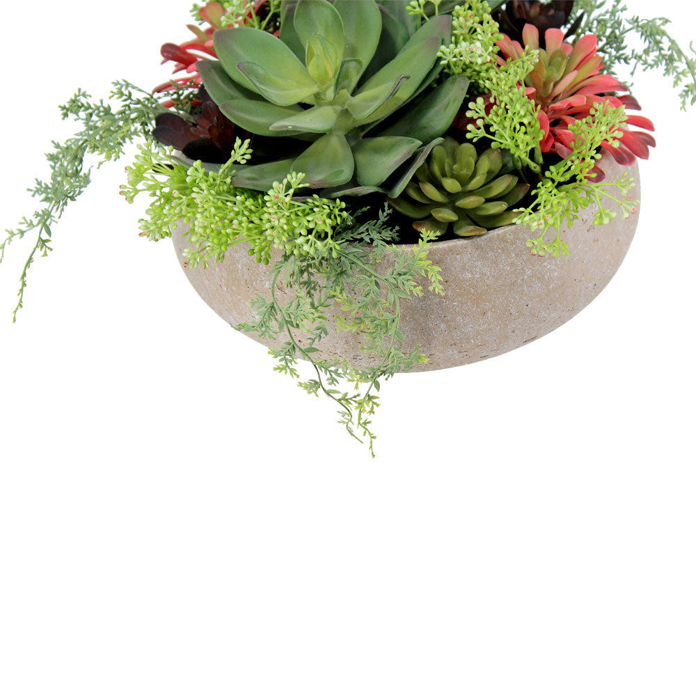 Faux Succulent Round Plant Potted Arrangement