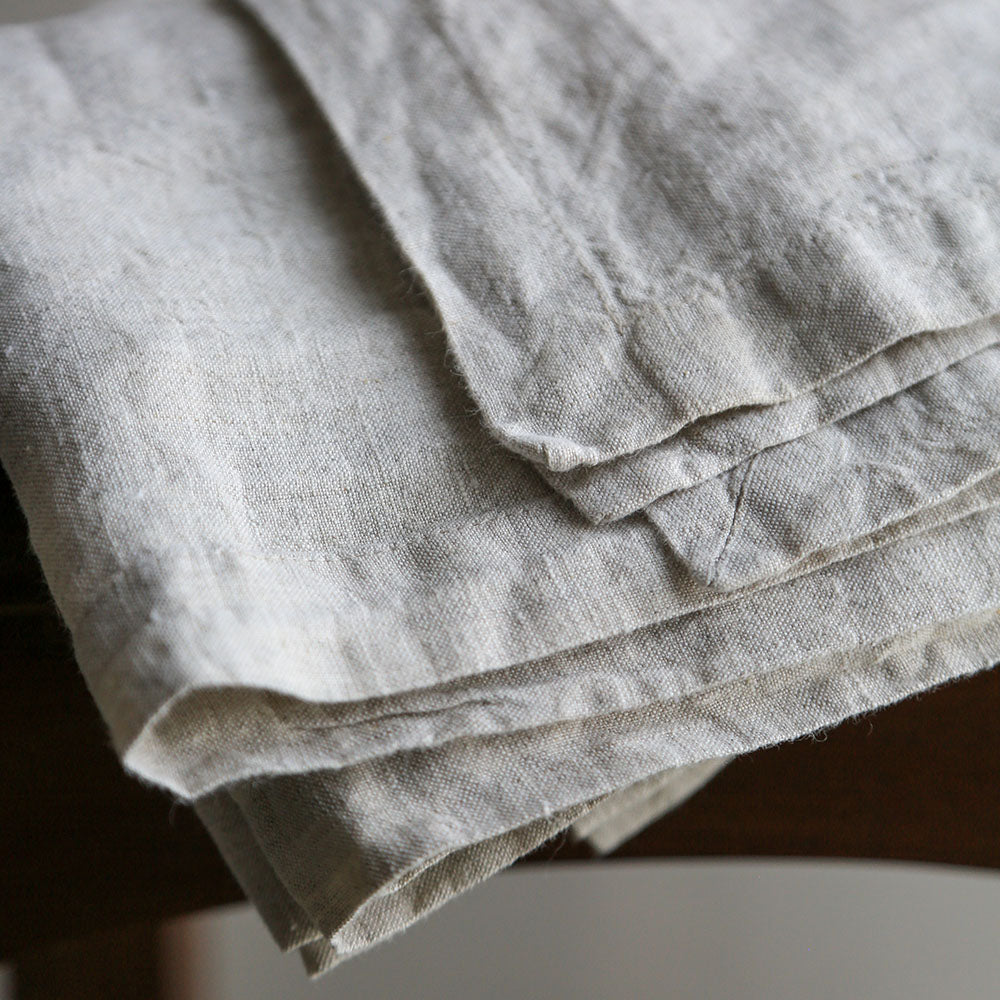 Handcrafted Linen Tablecloth in Natural, 70 x 108in