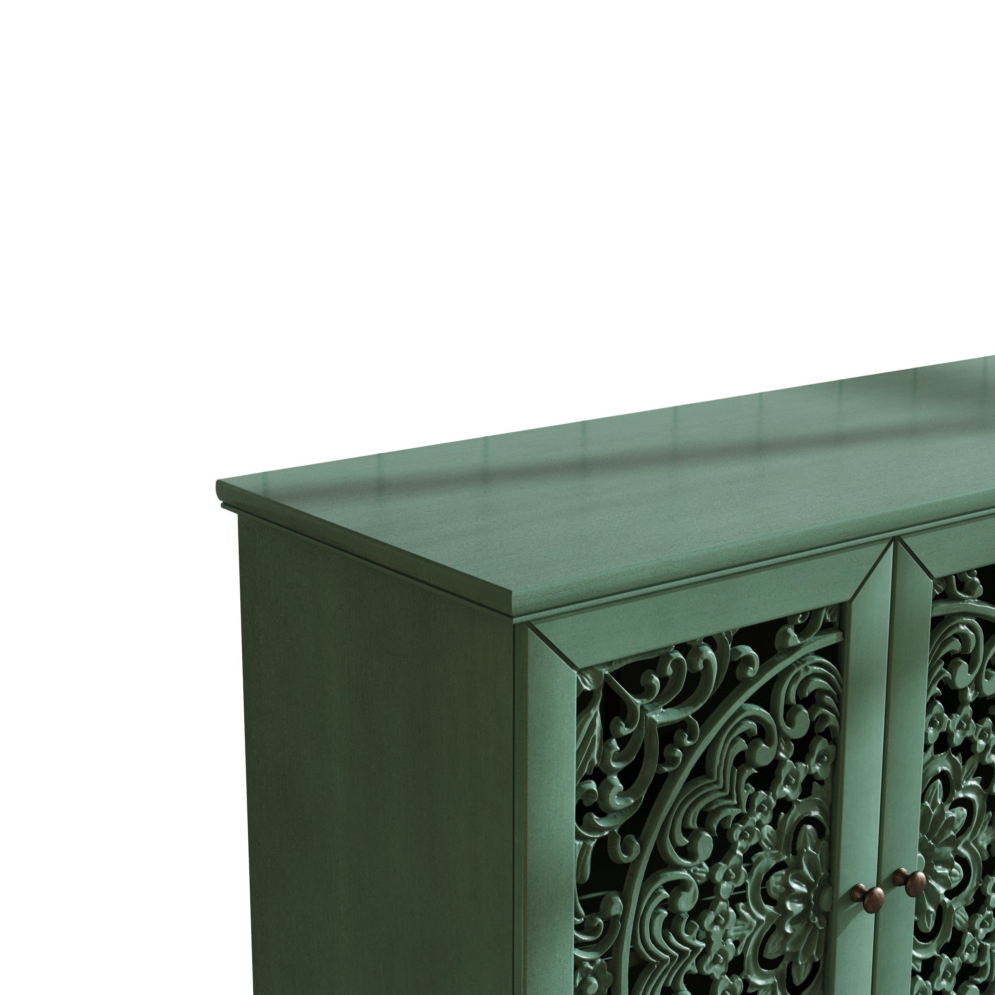 Floral Carvings Buffet Storage Cabinet