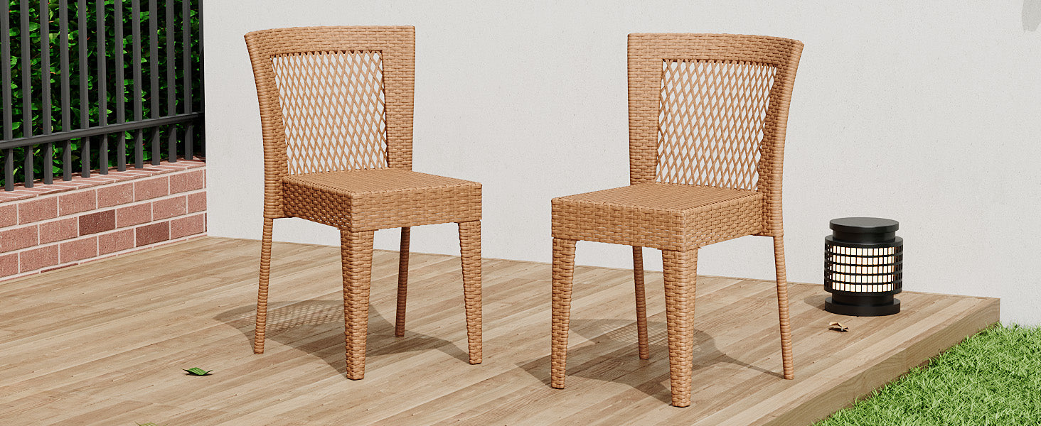 Farley Stacking Outdoor Dining Chairs, Set of 2