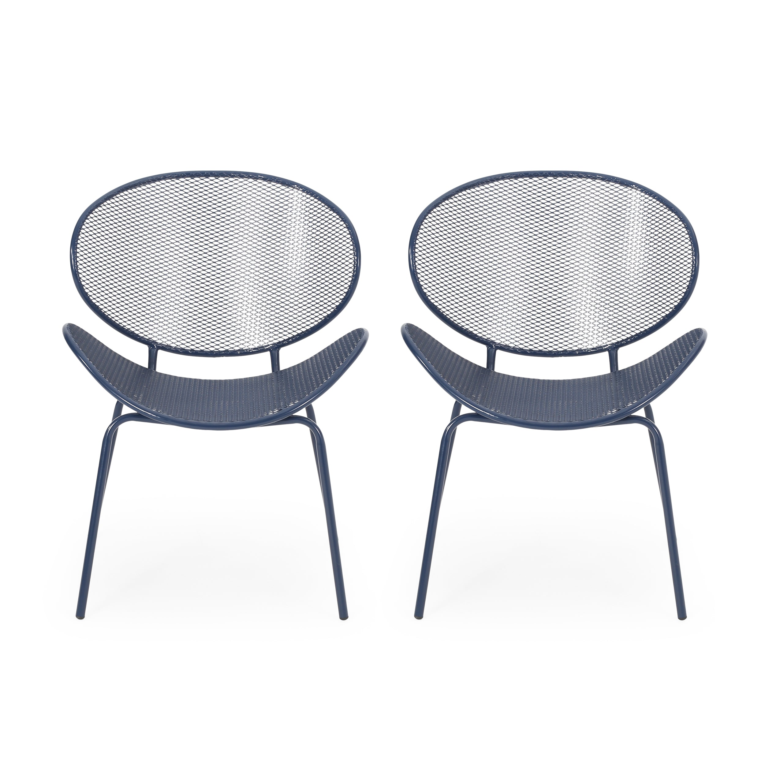 Modern Elba Chair Set With Mesh Seating And Retro Shell Design