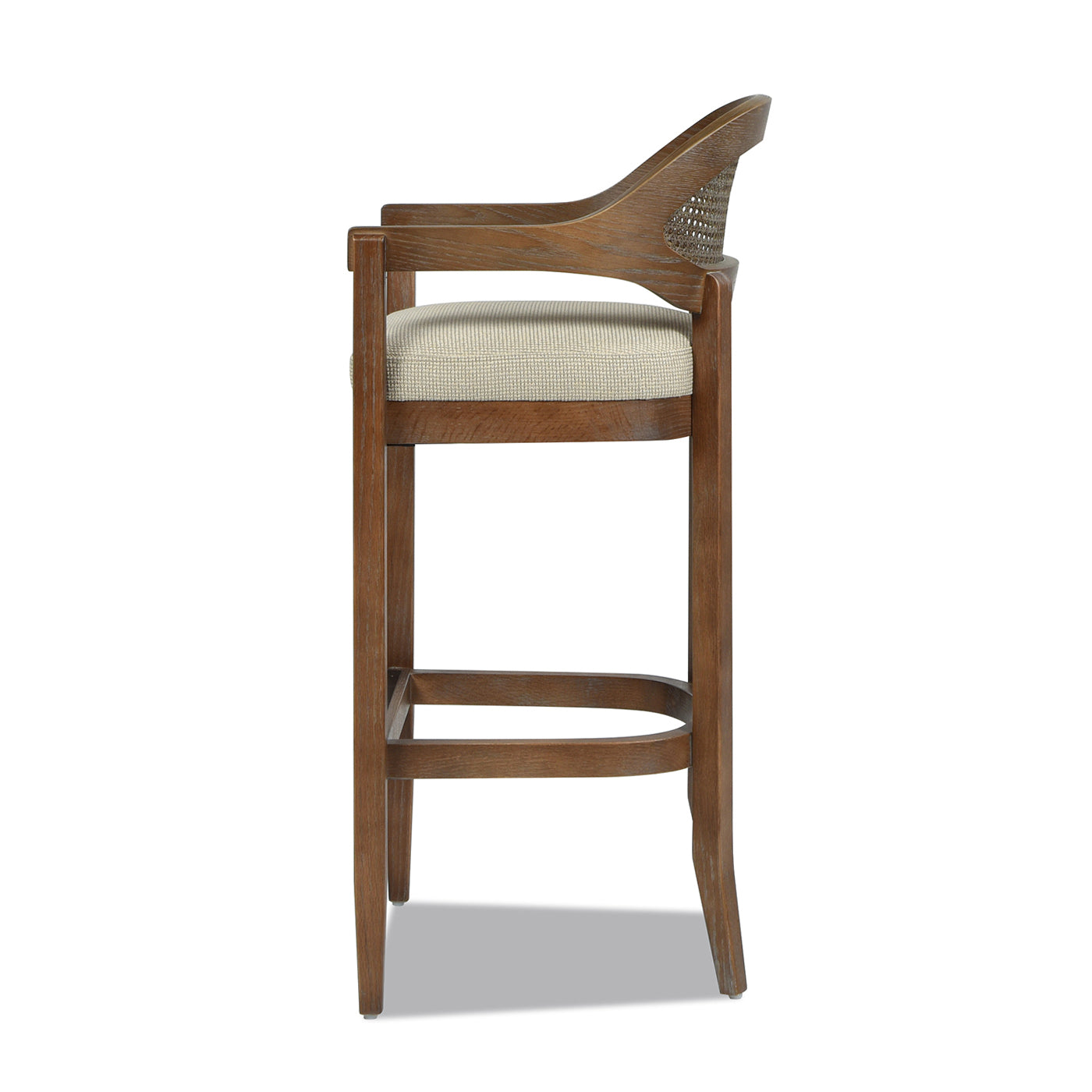 Americana Mid-Century Modern Cane Back Bar Stool