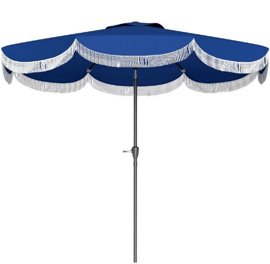 Allegra Scalloped Fringe Vented Patio Umbrella