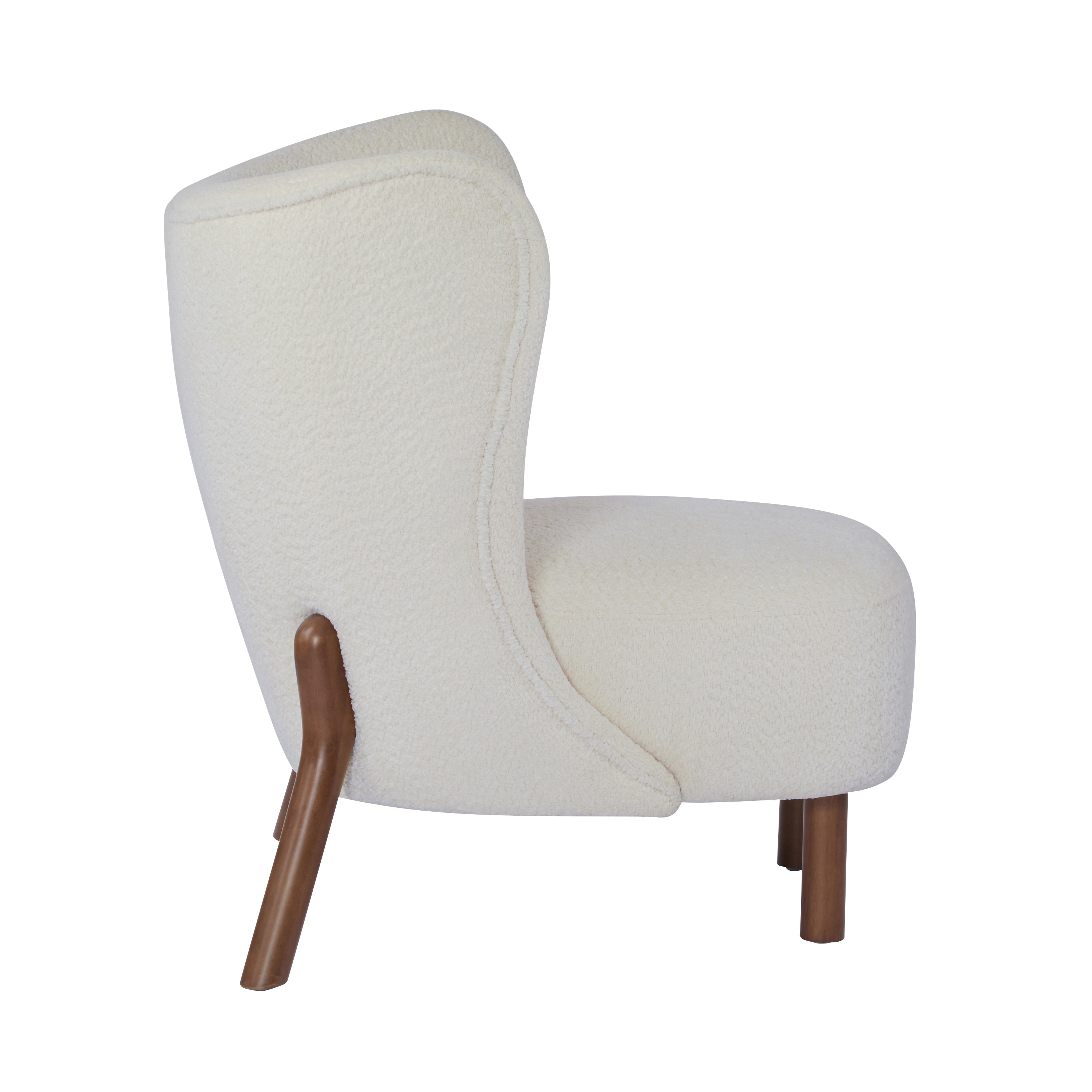 Bella Upholstered Wingback Armless Accent Chair - Thumbnail 3