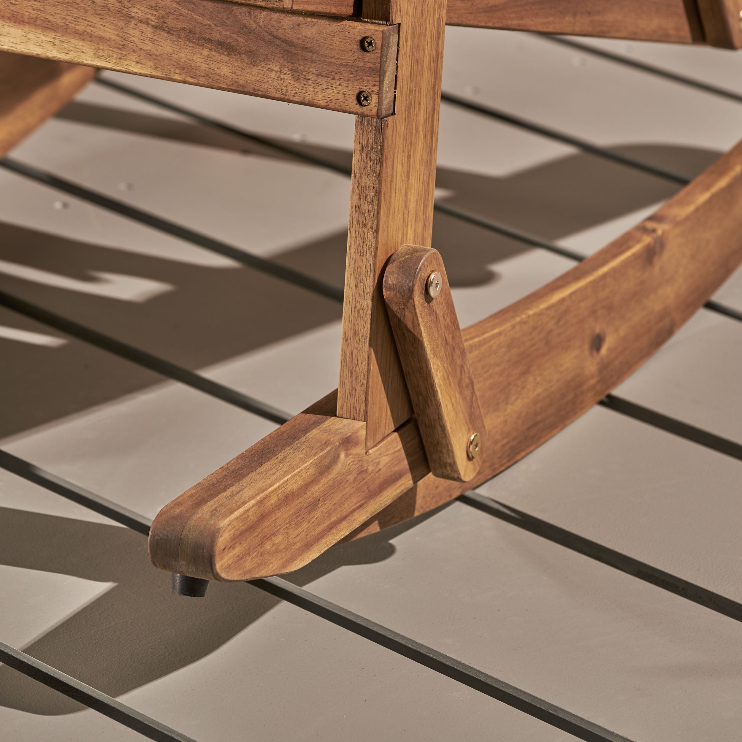 Echoes Outdoor Acacia Wood Adirondack Rocking Chair
