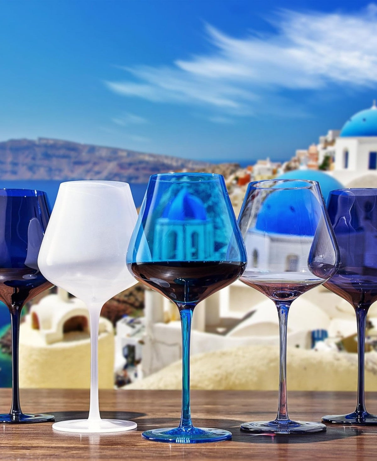 Santorini Wine Glasses Set of 5