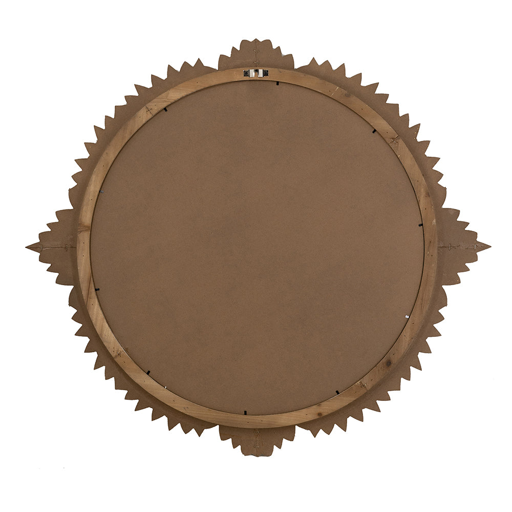 Round Wall Mirror with Ornate Gold Frame