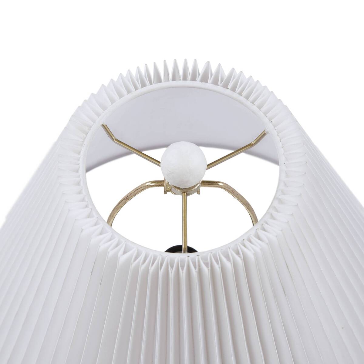 Ceramic Table Lamp with Fluted Fabric Shade