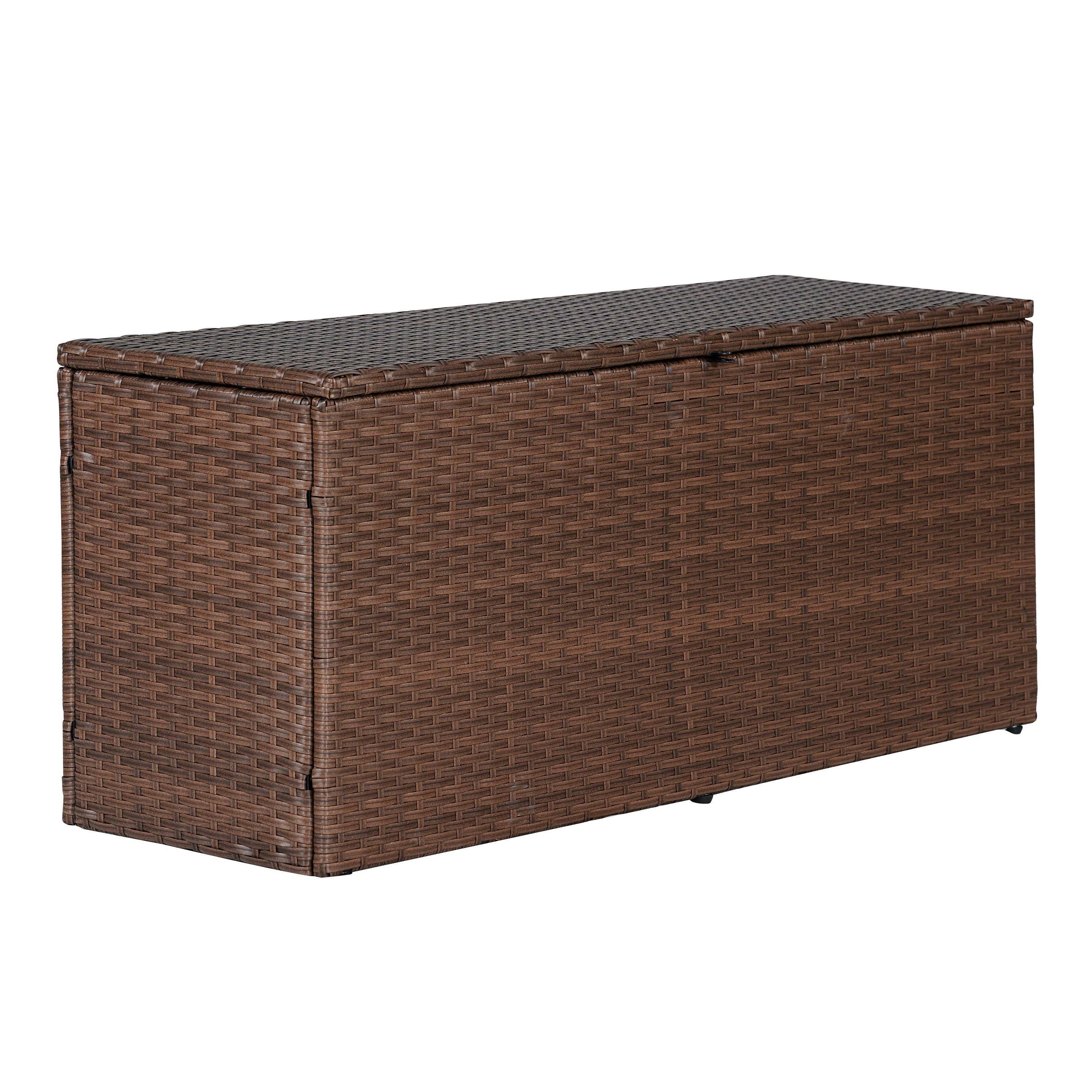 Nino Modern Minimalist Outdoor Faux Wicker Deck and Patio Storage Box