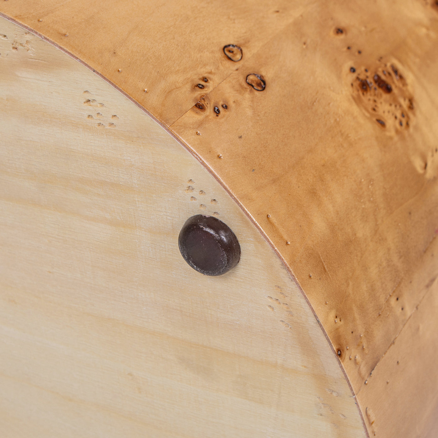 29.5" Side Table with Round Table Top and Burl Wood Frame