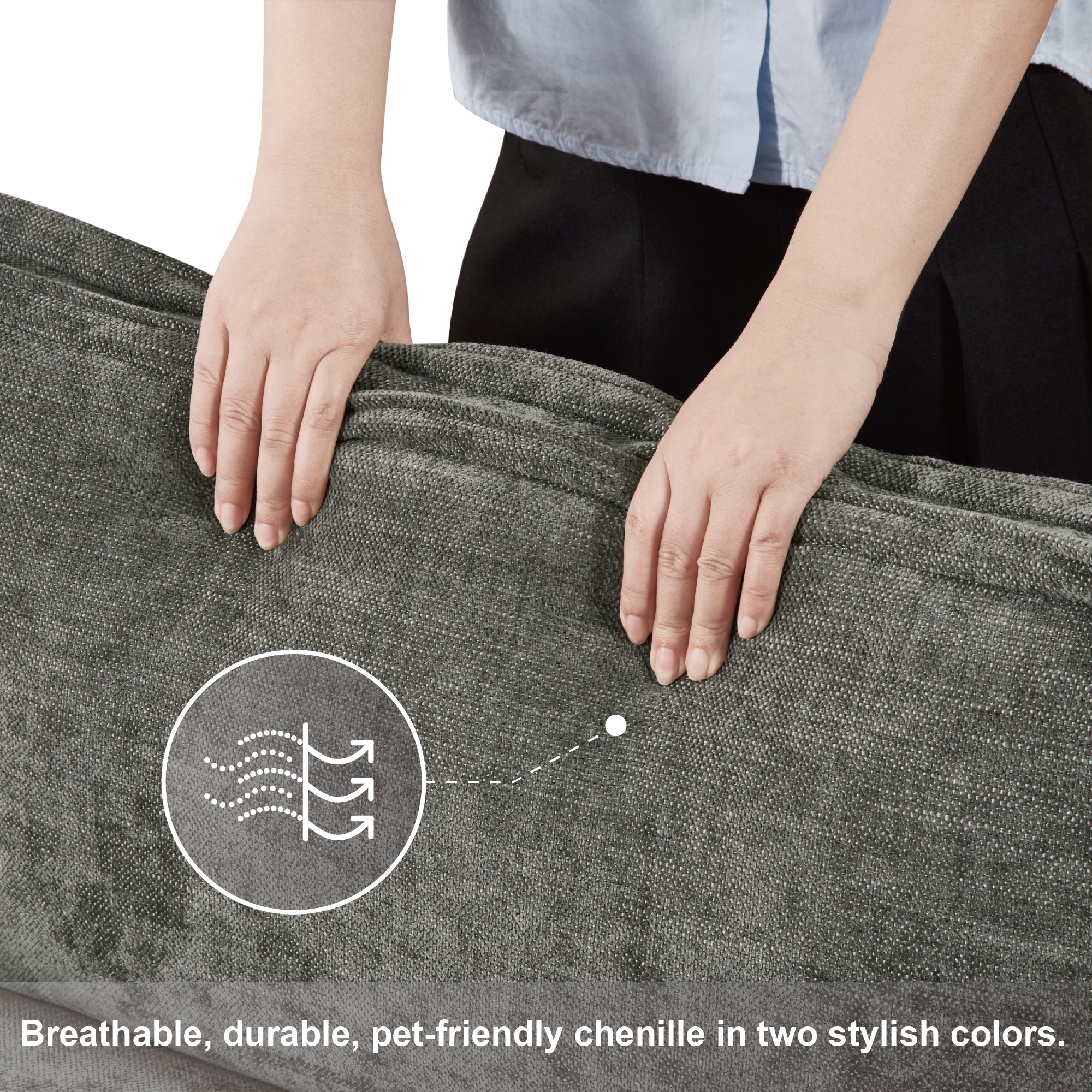 L-Shaped Corduroy Corner Sofa with Storage Armrest Cushions