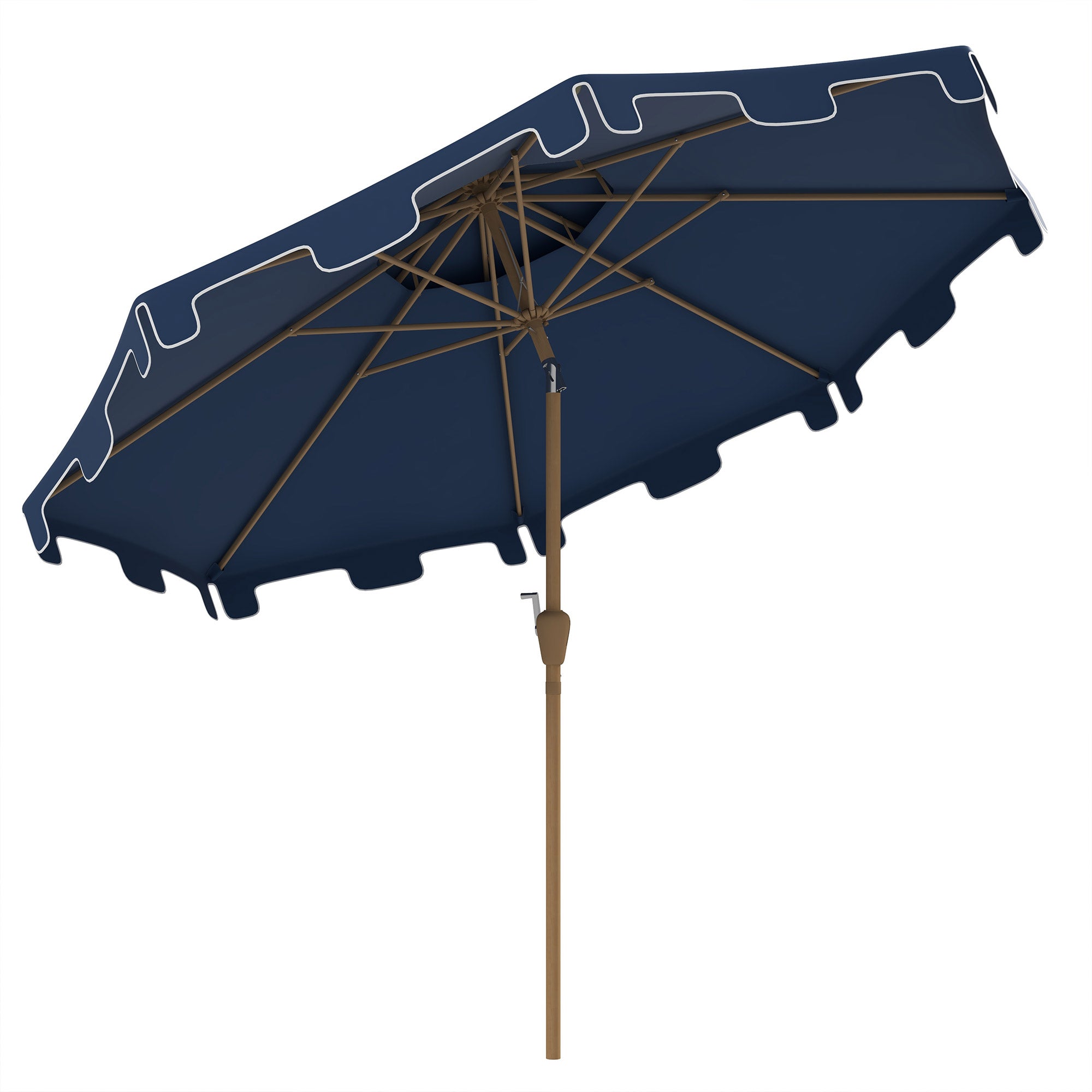 9' Double Top Ruffled Patio Umbrella with Push Button Tilt and Crank