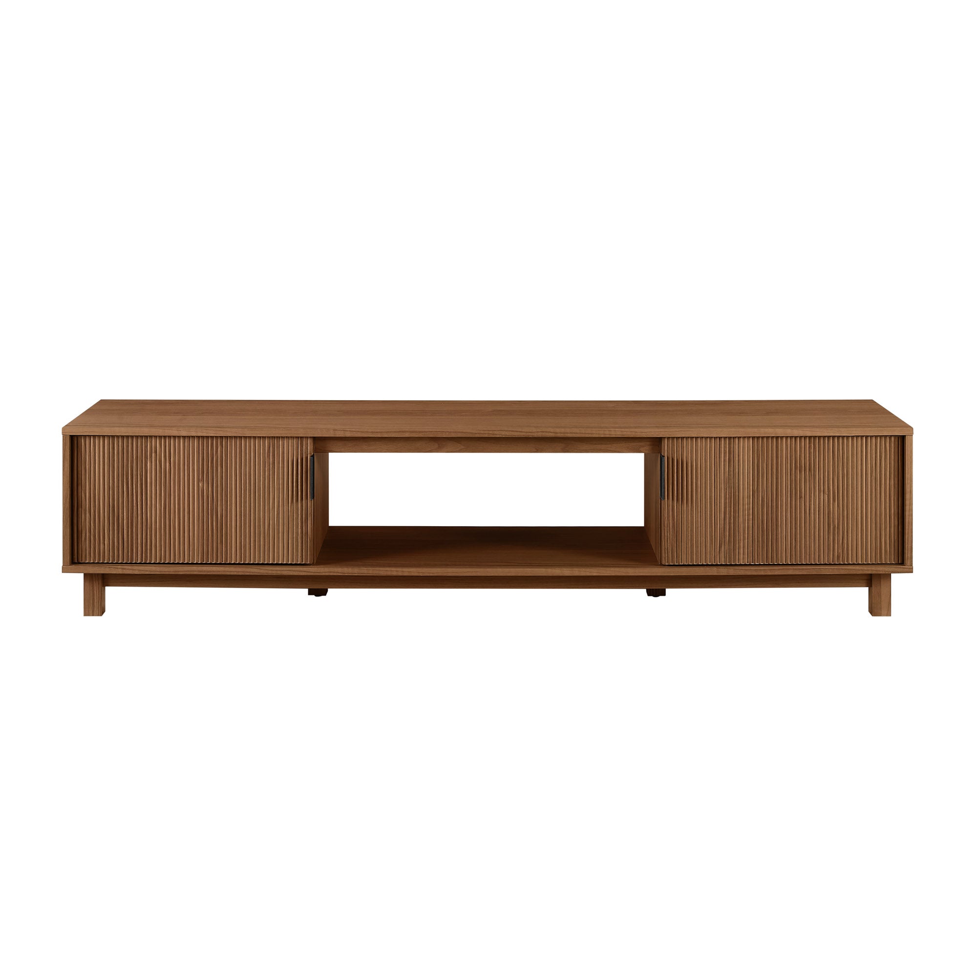 Vibrato Fluted-Door TV Stand with Open Shelf