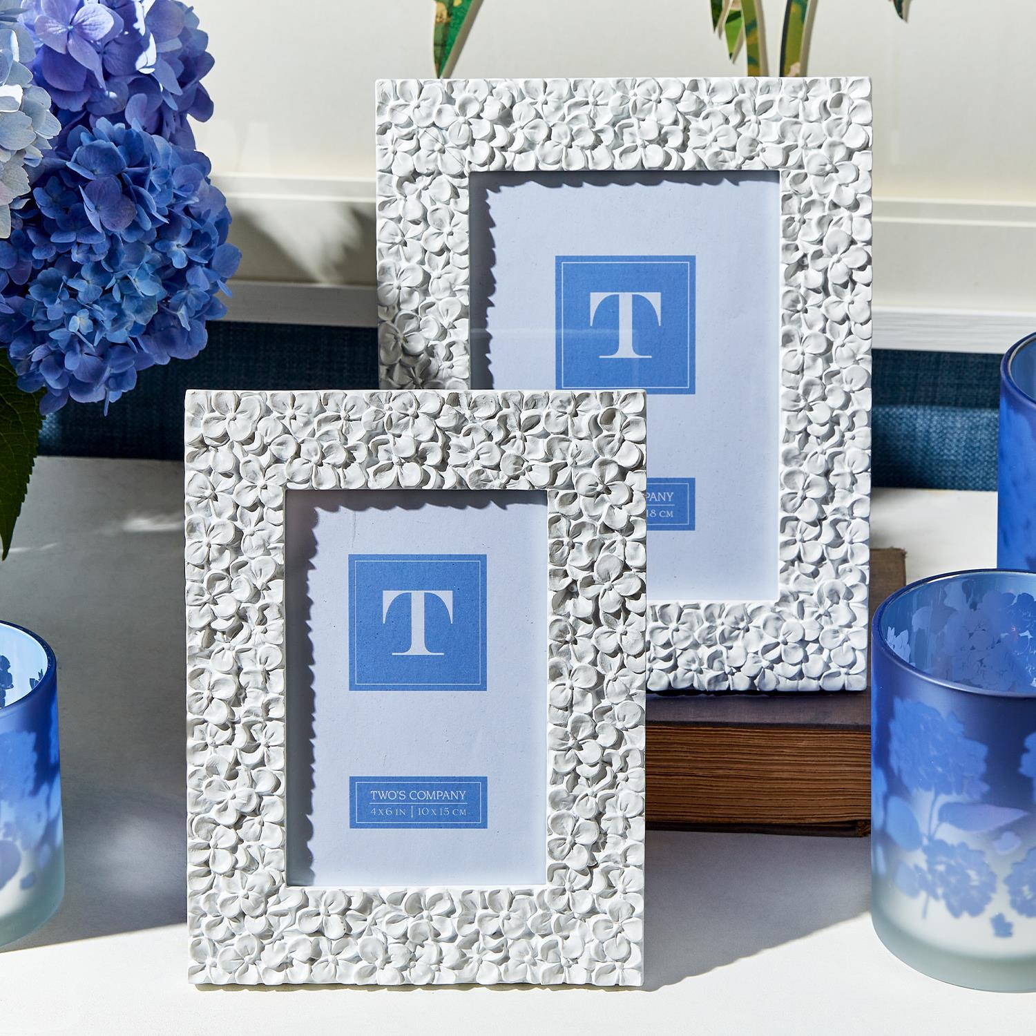 Hydrangea Flower Photo Frame, Set of 2