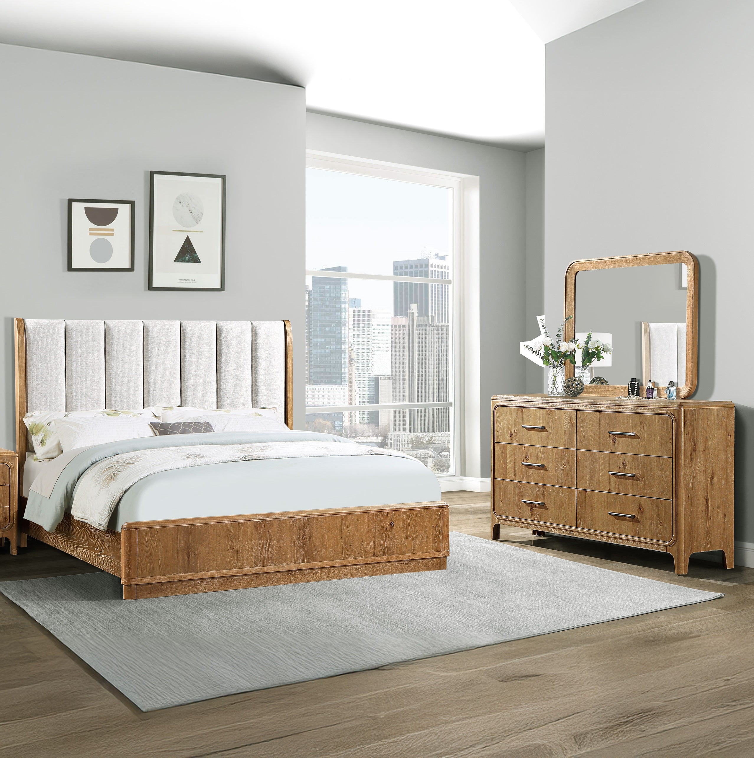Velora Natural Wood Finish 6-Drawer Dresser