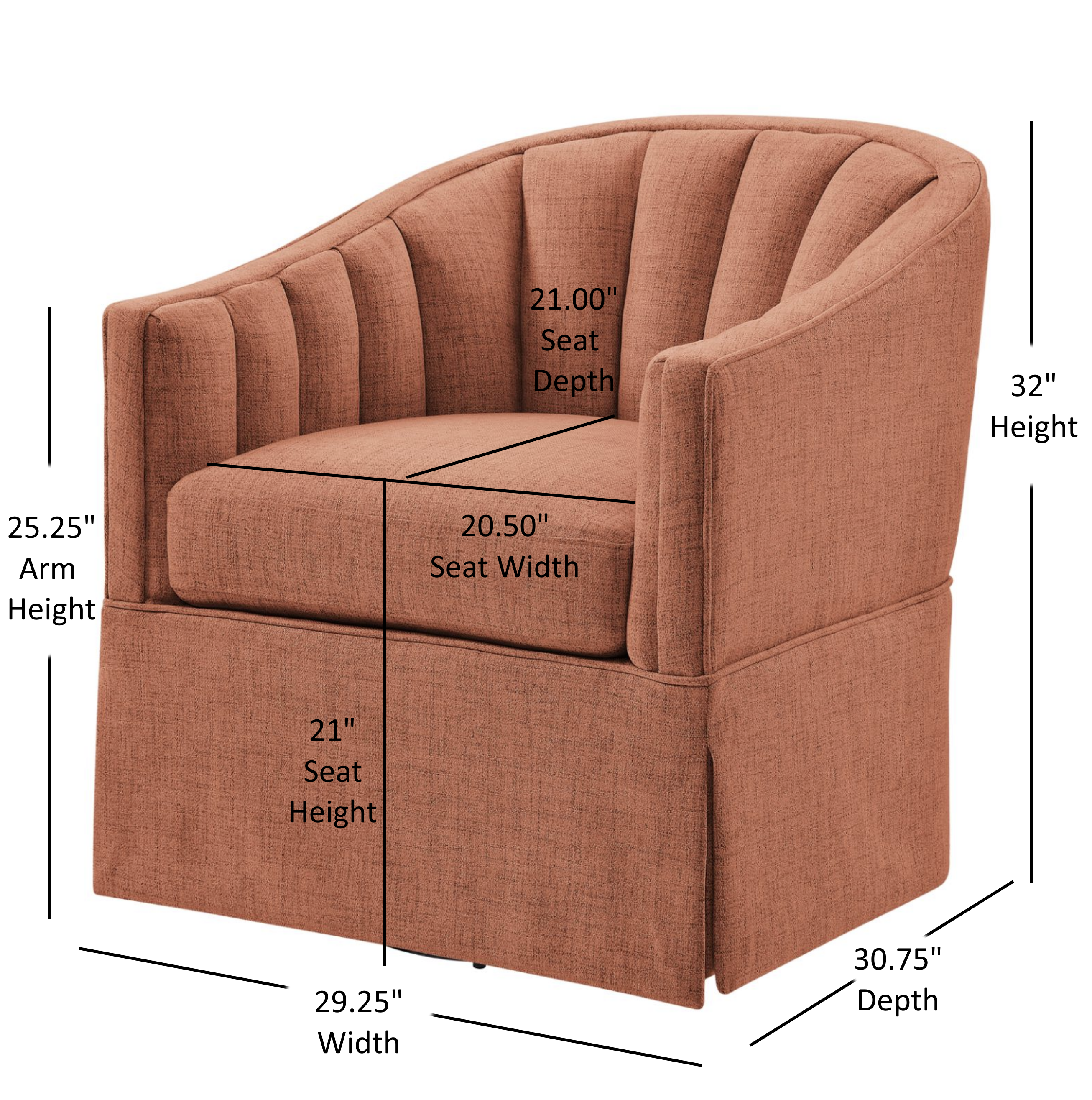 Skirted Swivel Accent Chair