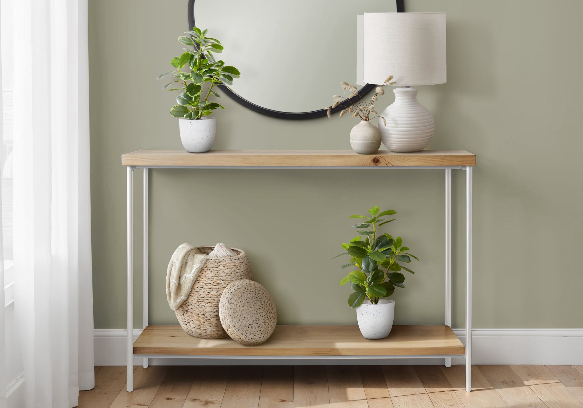 14" Faux Ficus with White Pot, Set Of 2