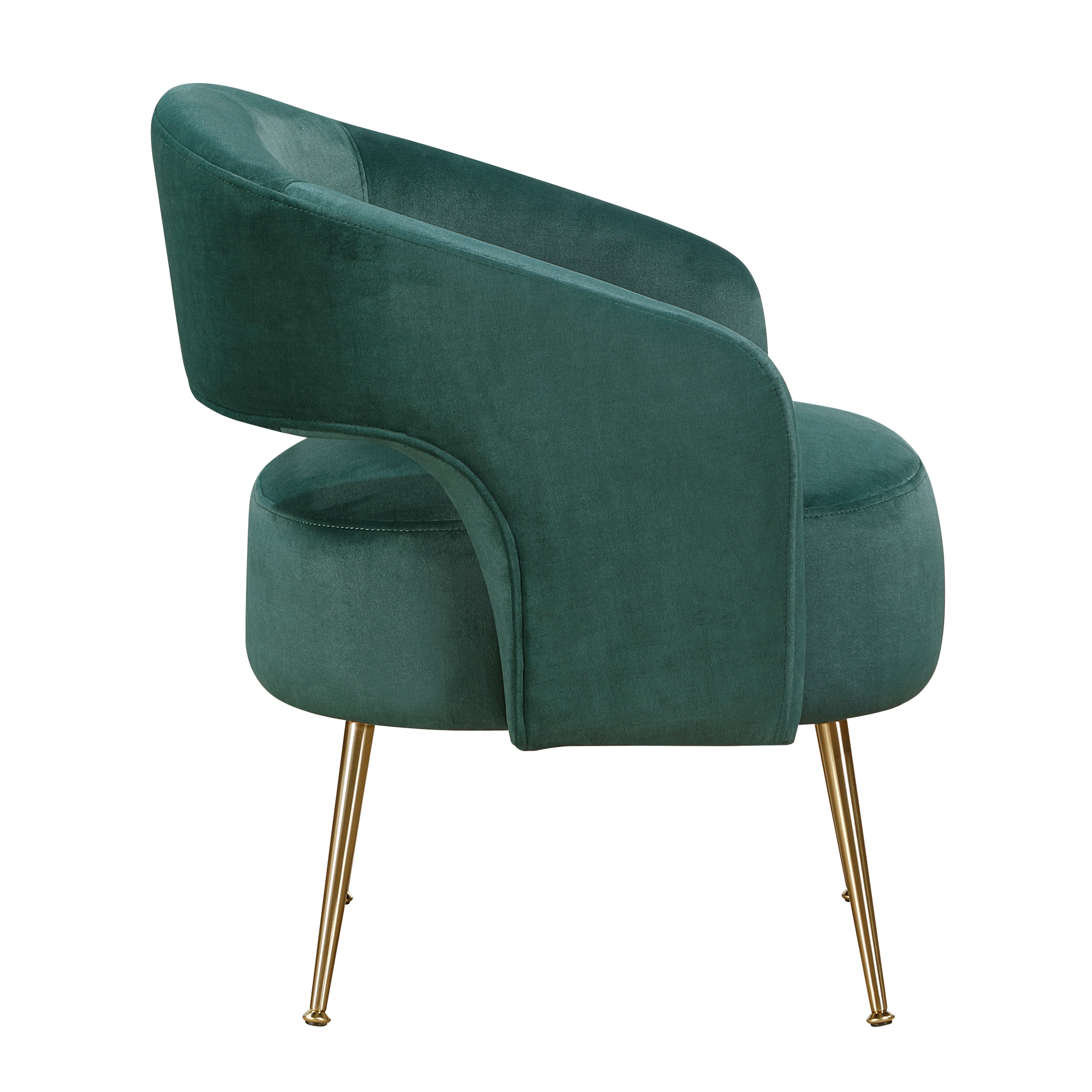 Modern Soft Velvet Accent Chair with Gold Legs