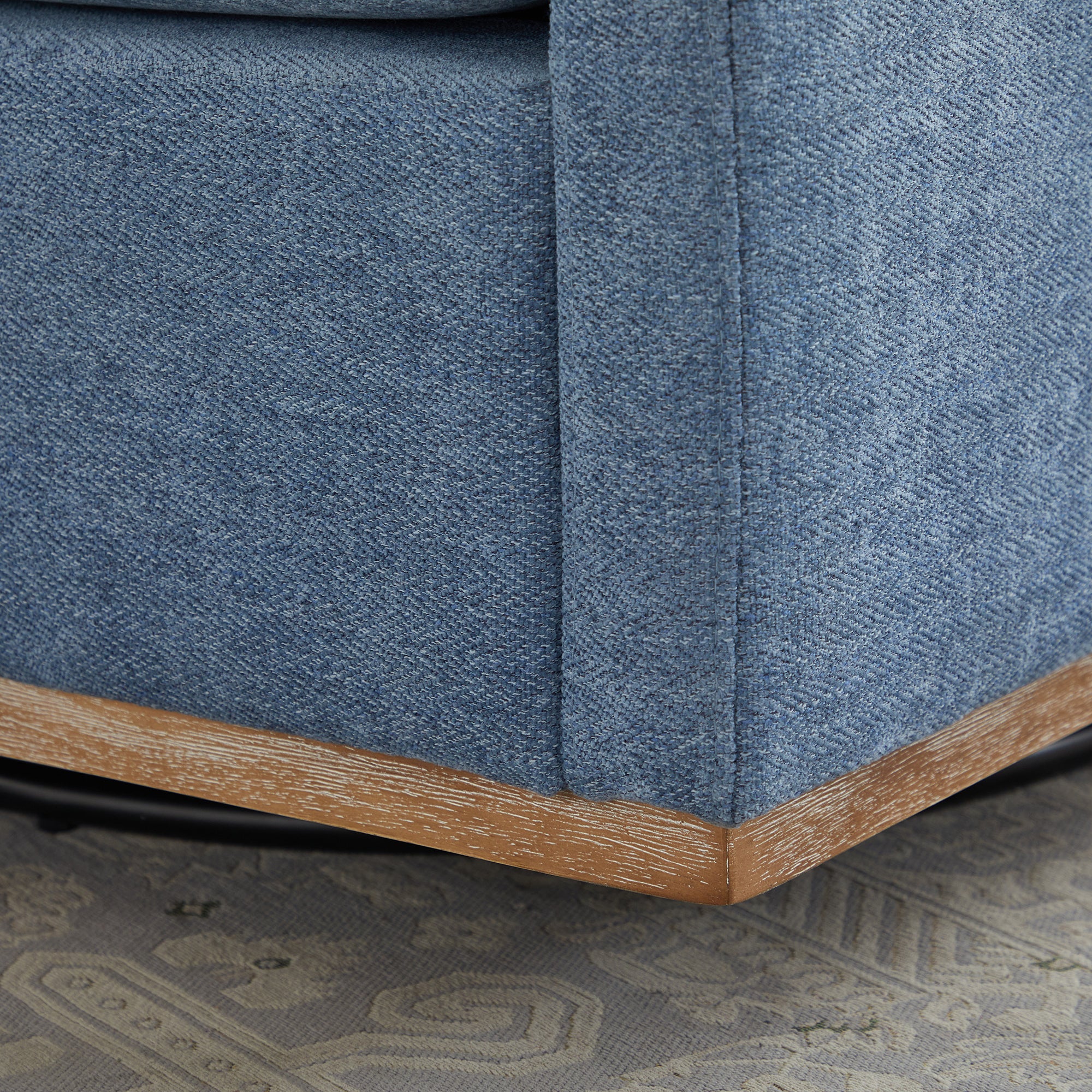 Upholstered Swivel Chair with Square Arms and Metal Base