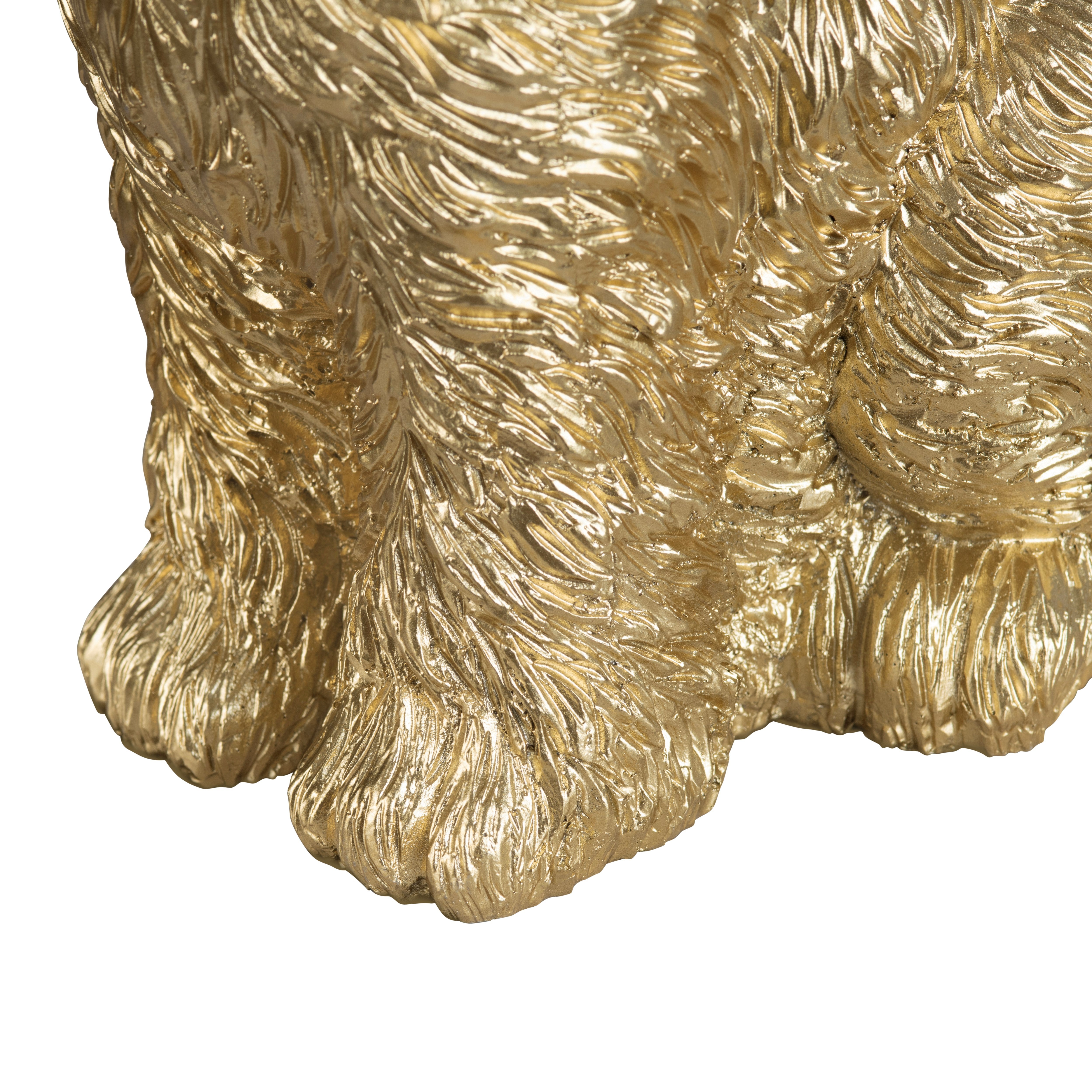 Gold Resin Doodle Dog Table Lamp With Shade