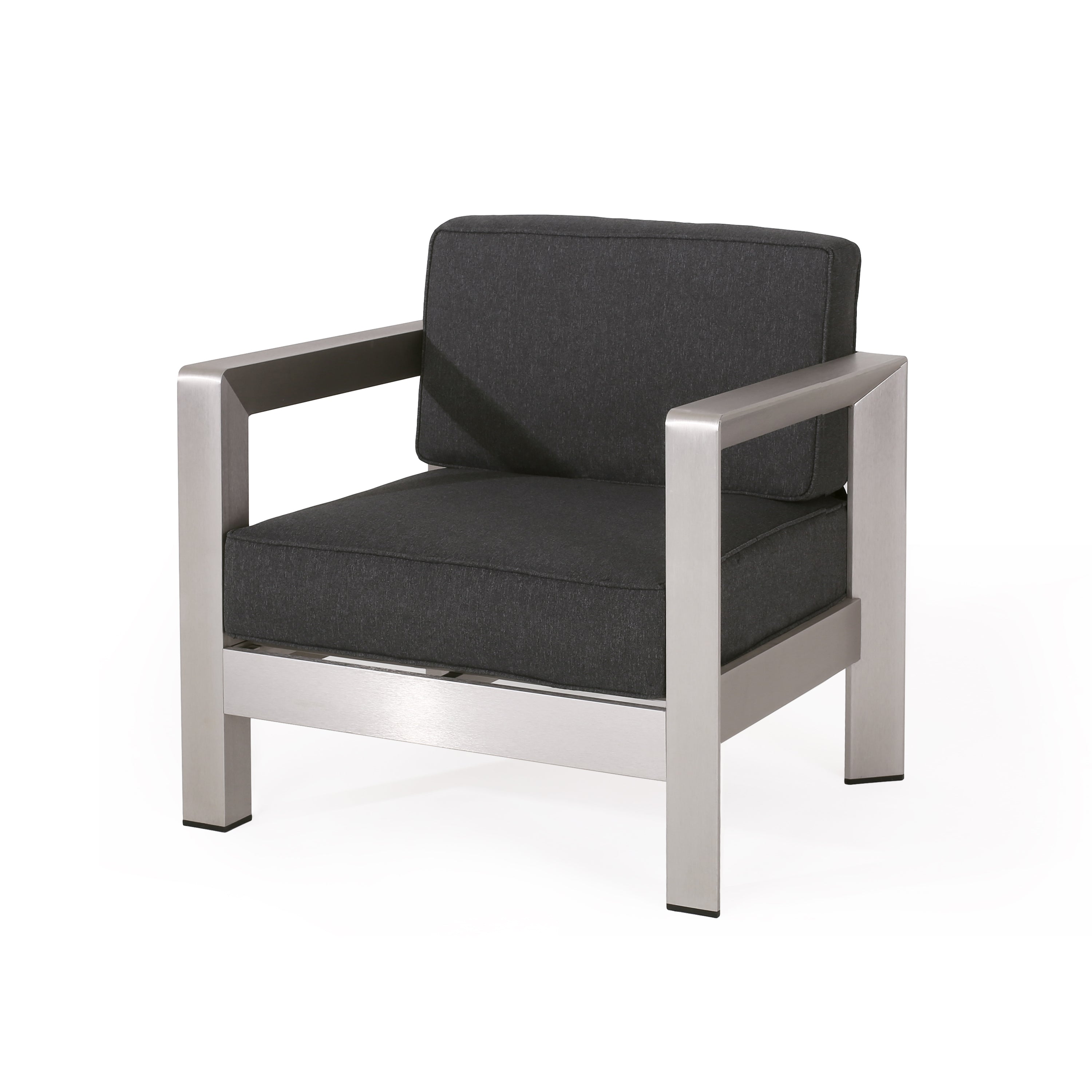 Rutile Outdoor Club Chair with Aluminum Frame and Open Back