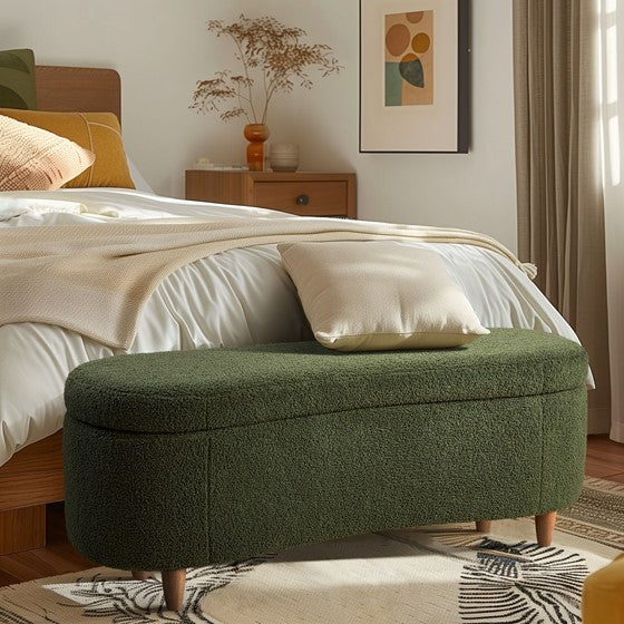 Gardenia Upholstered Flip Top Storage Bench with Solid Wood Legs