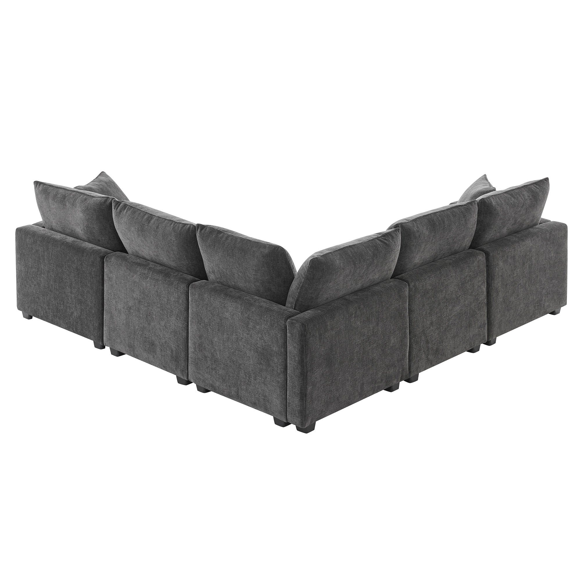Chenille Modular L-Shape Sofa, Seats 5