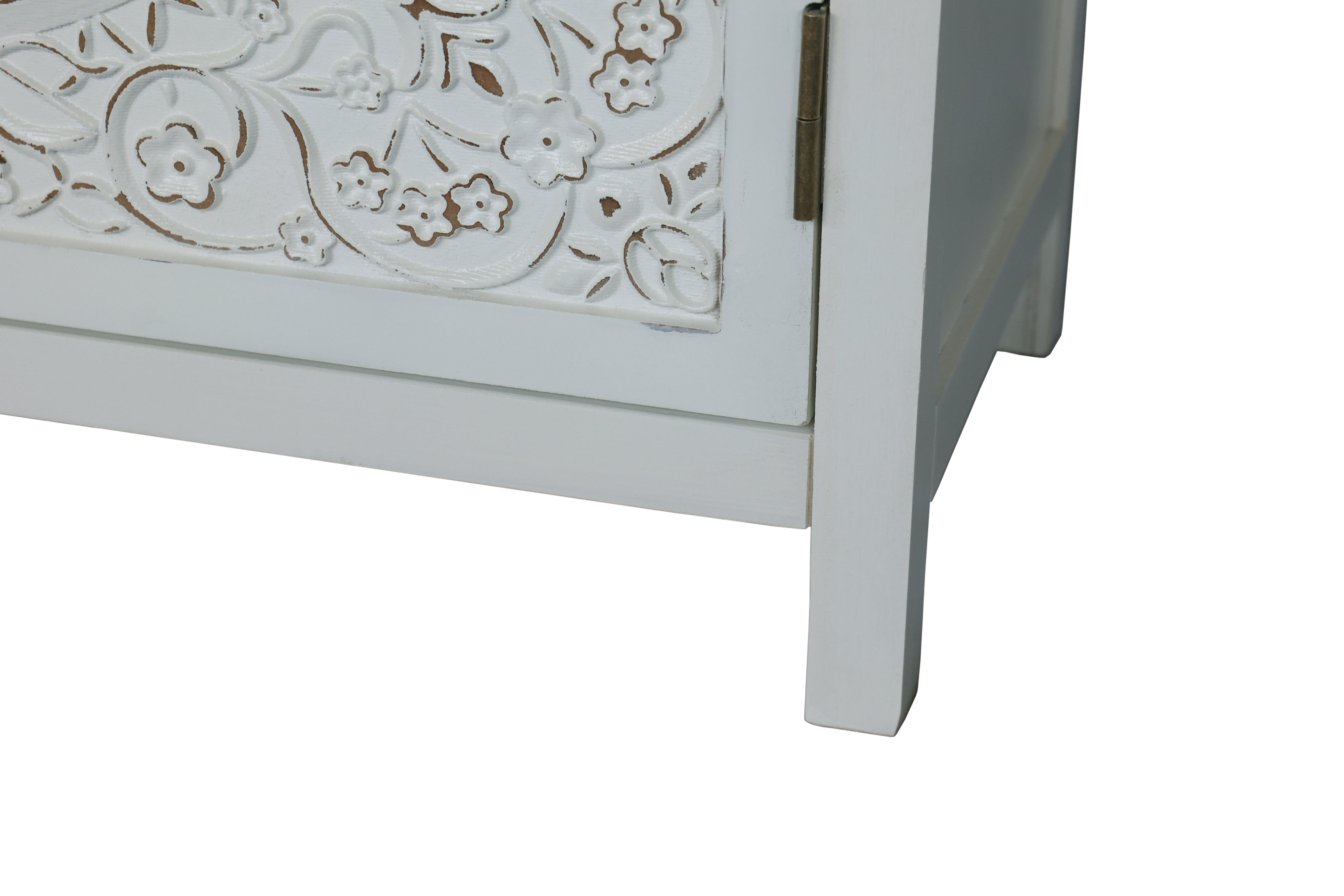 Rali 60" White Accent Cabinet with 4 Doors