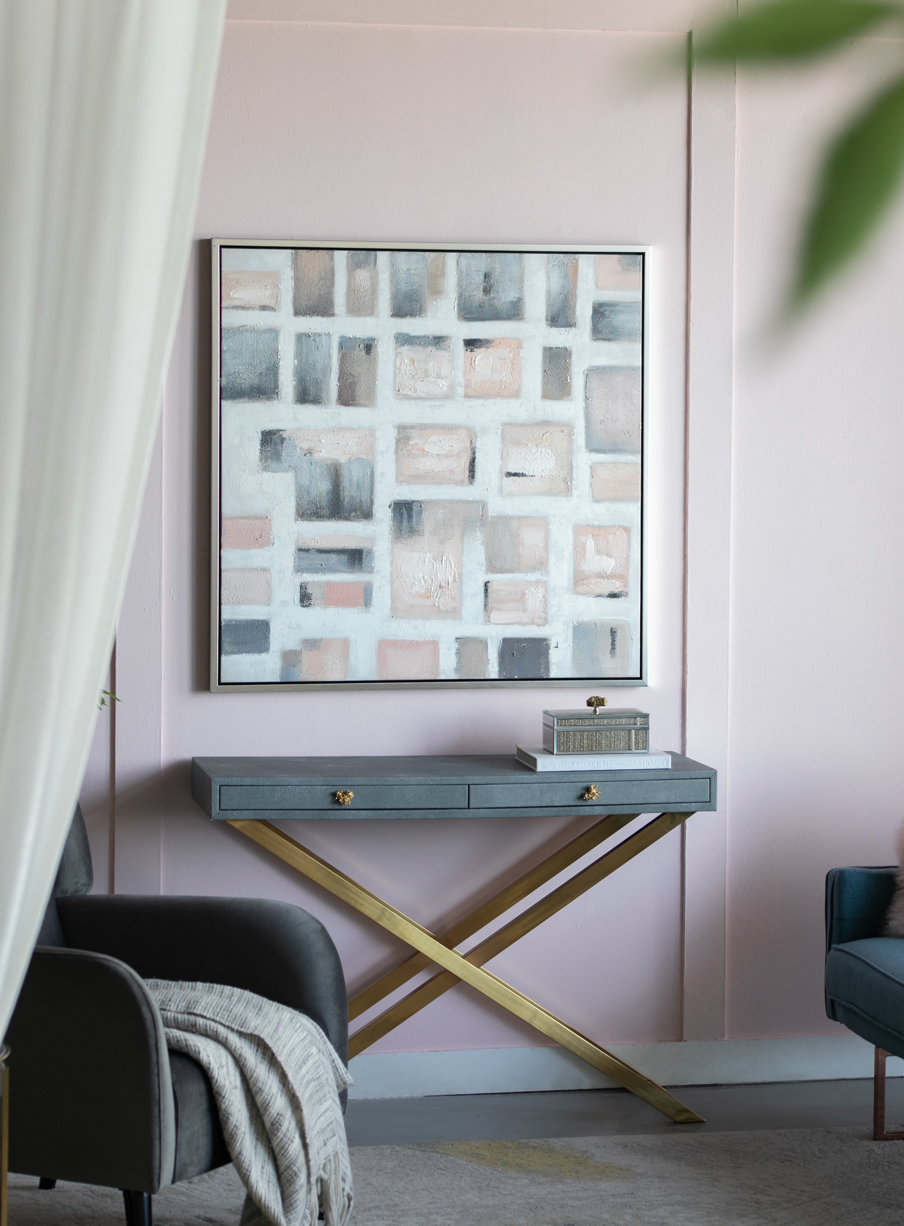 39.4x39.4' Cornerstone Framed Hand-painted Wall Art