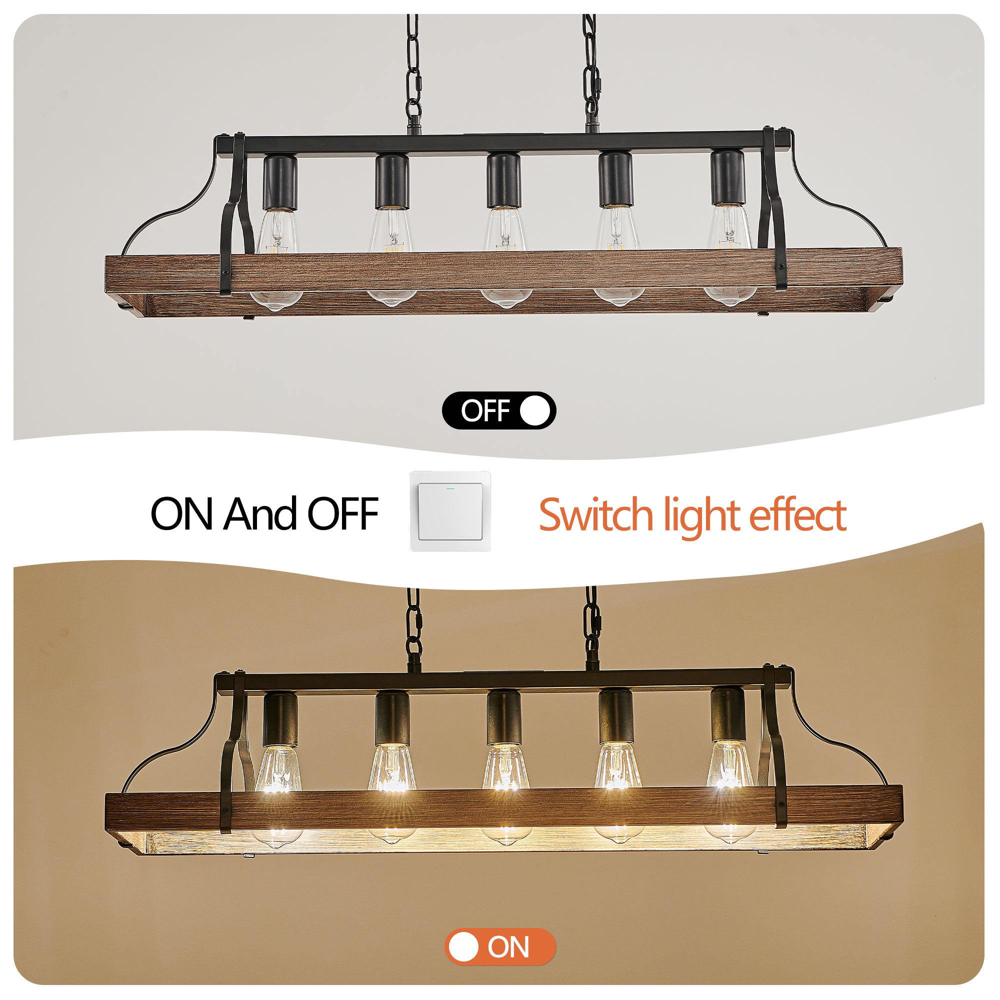 Modern Farmhouse Two-Tone Pendant Light