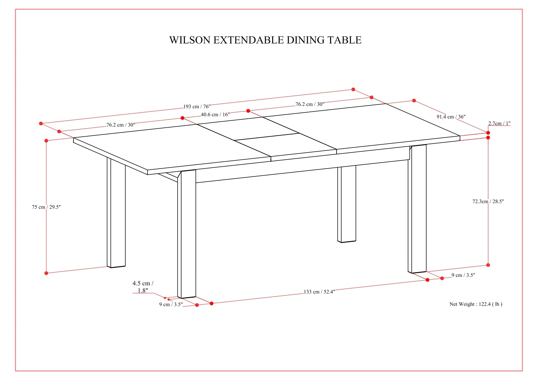Wilson Rectangular Extendable Dining Table
