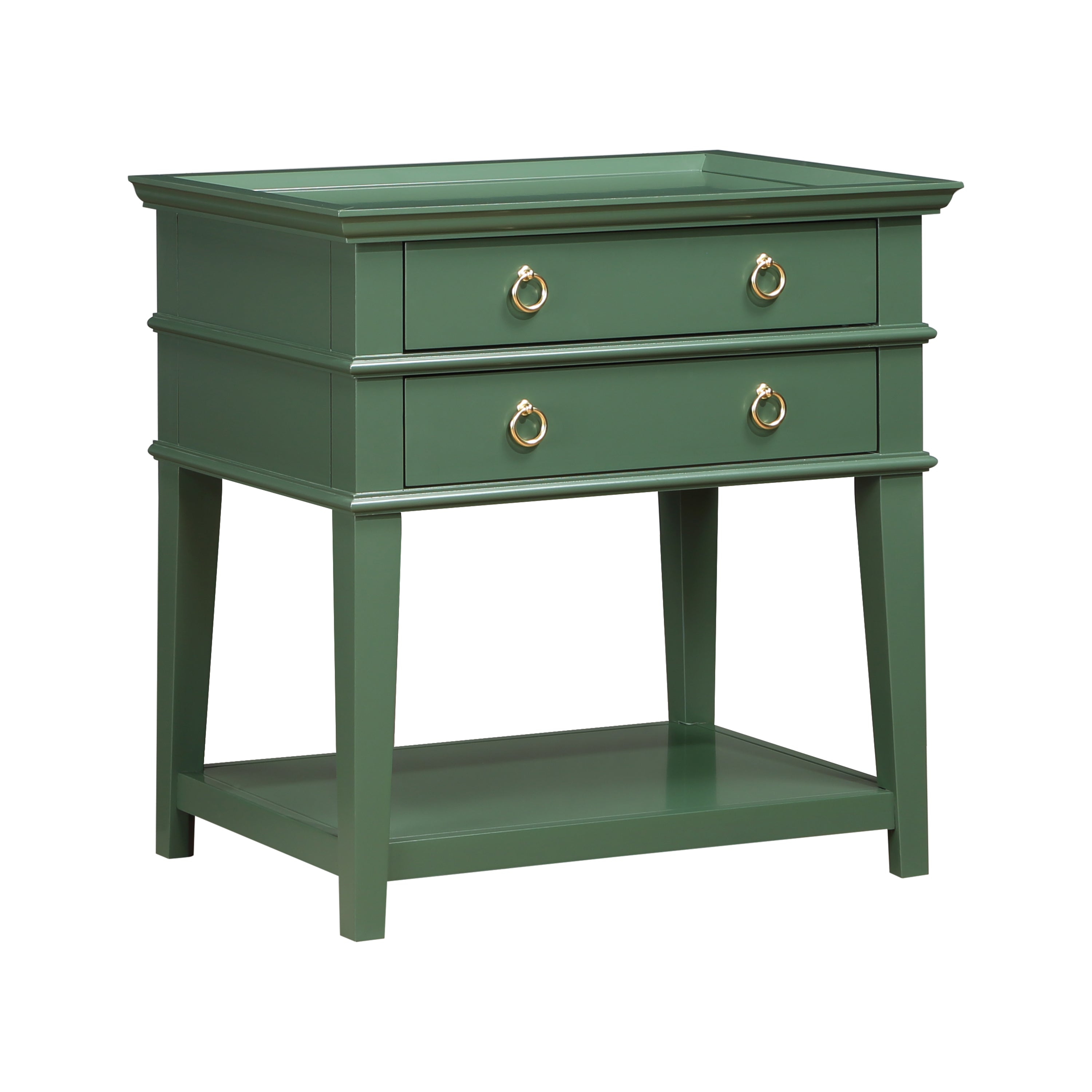 Carmona 2-Drawer Tray Top Nightstand