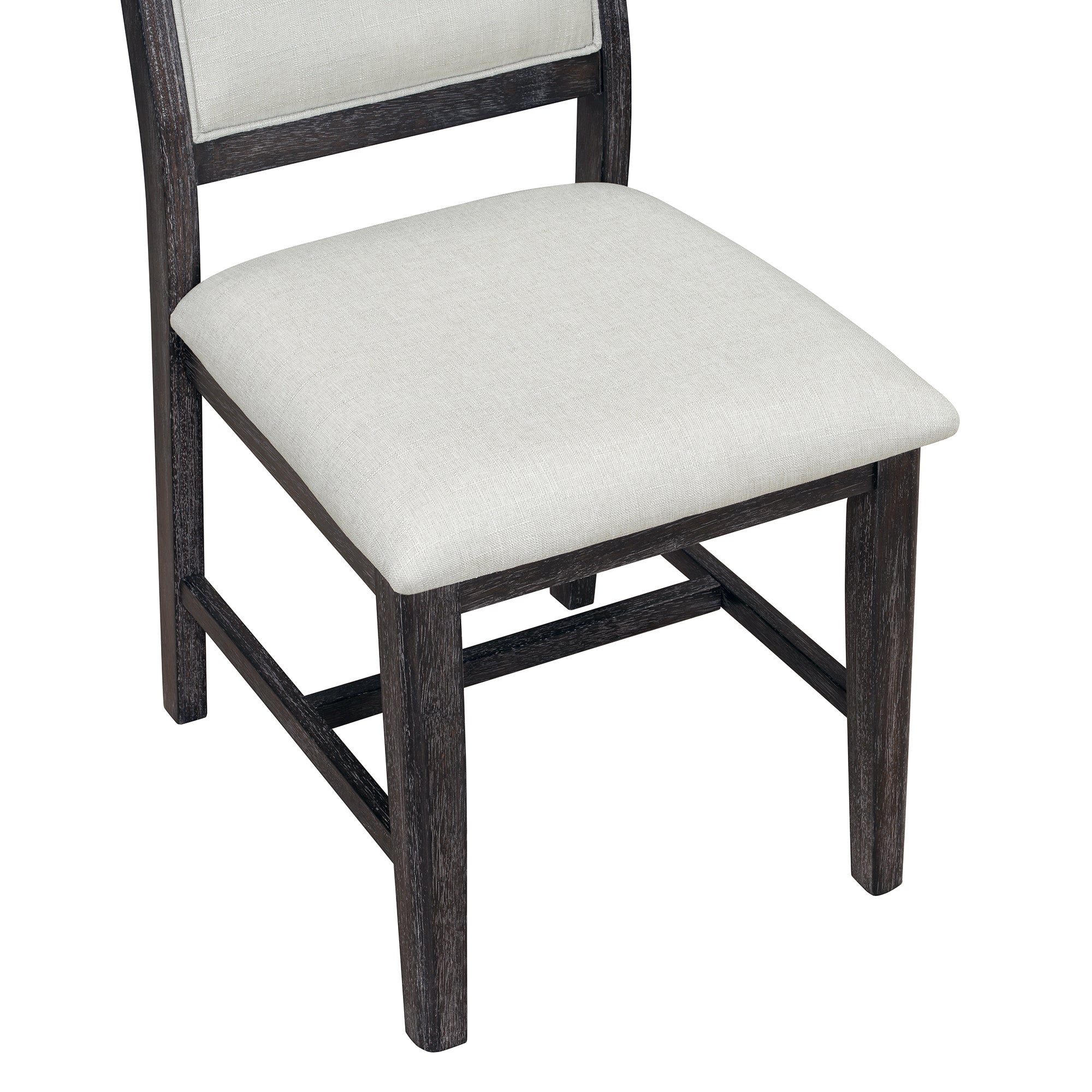 7-Piece Retro Dining Table Set with 6 Upholstered Chairs