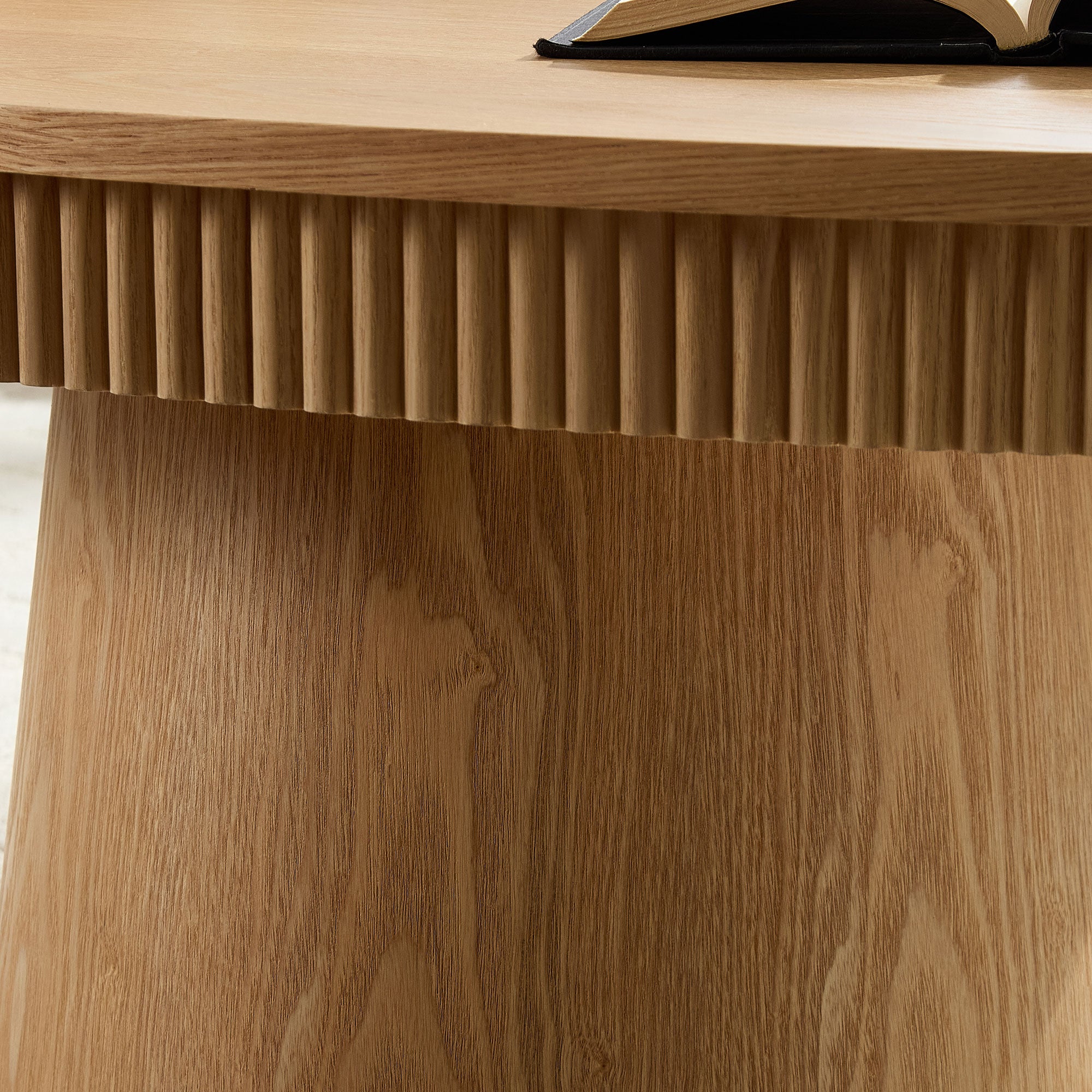 Fluted Oval Pedestal Coffee Table