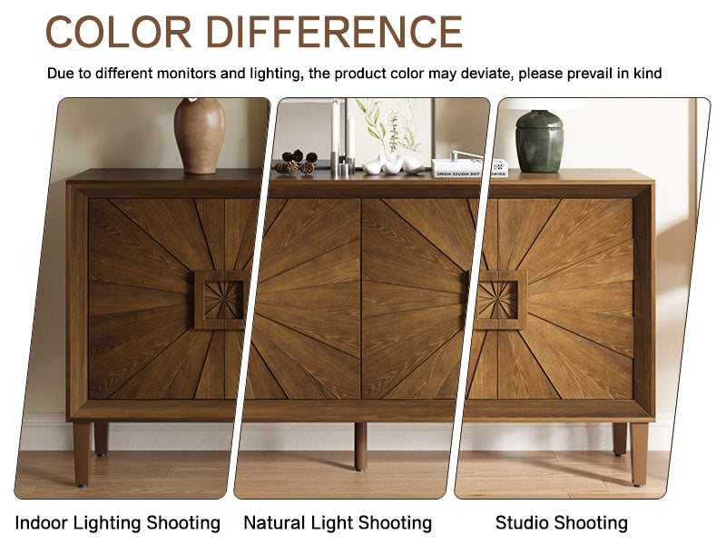 Sunburst Storage Cabinet with Adjustable Shelves