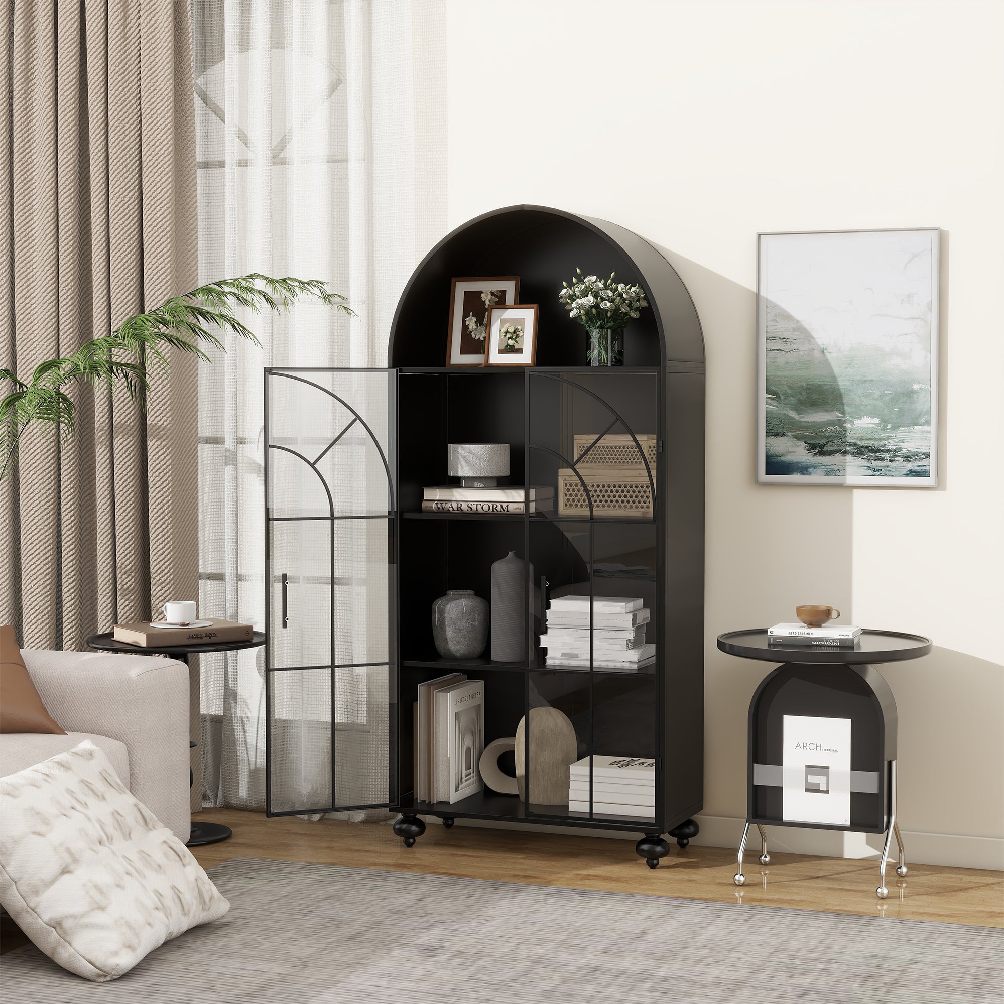 Modern Arched Storage Cabinet
