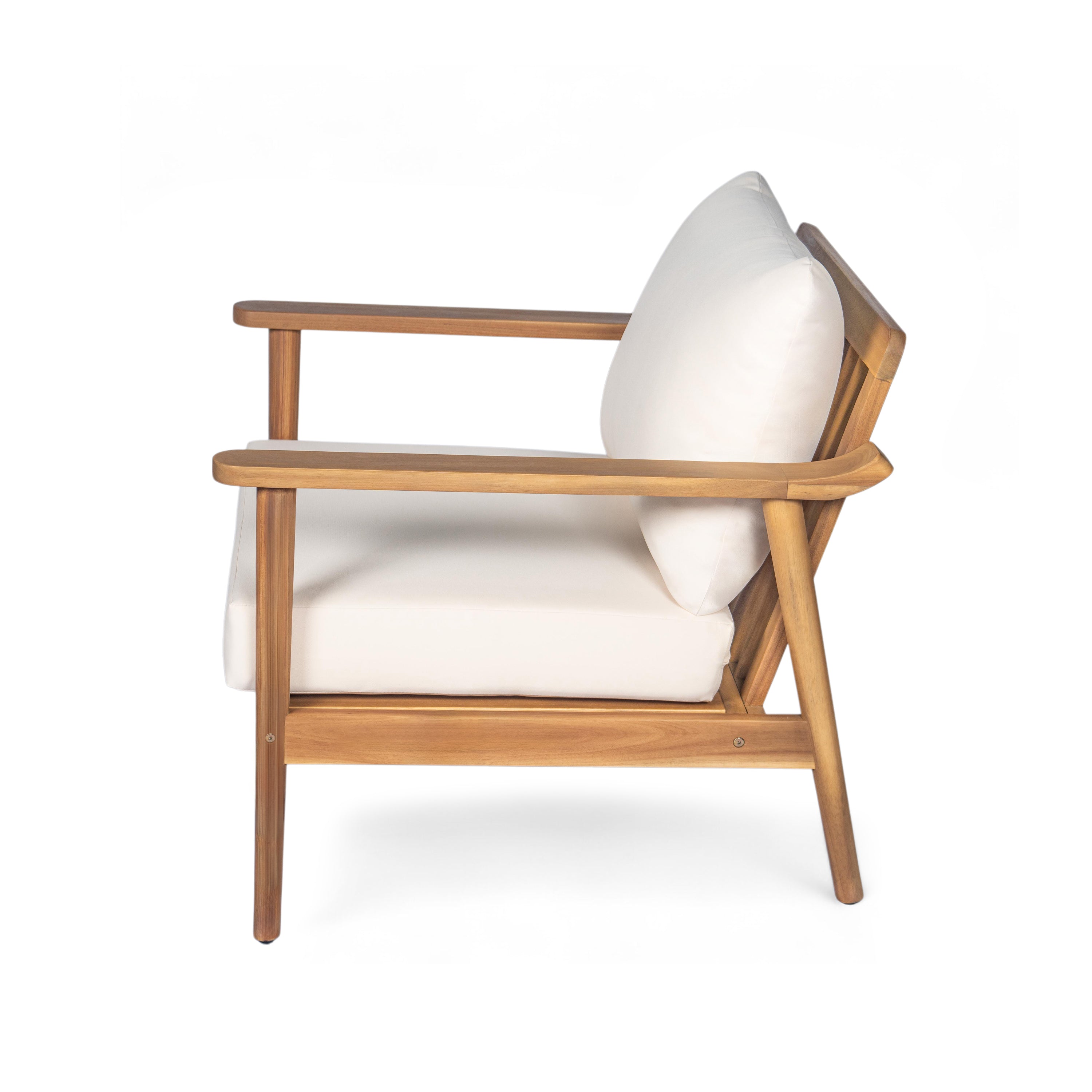 Mid-Century Modern Outdoor Lounge Chair with Cushions