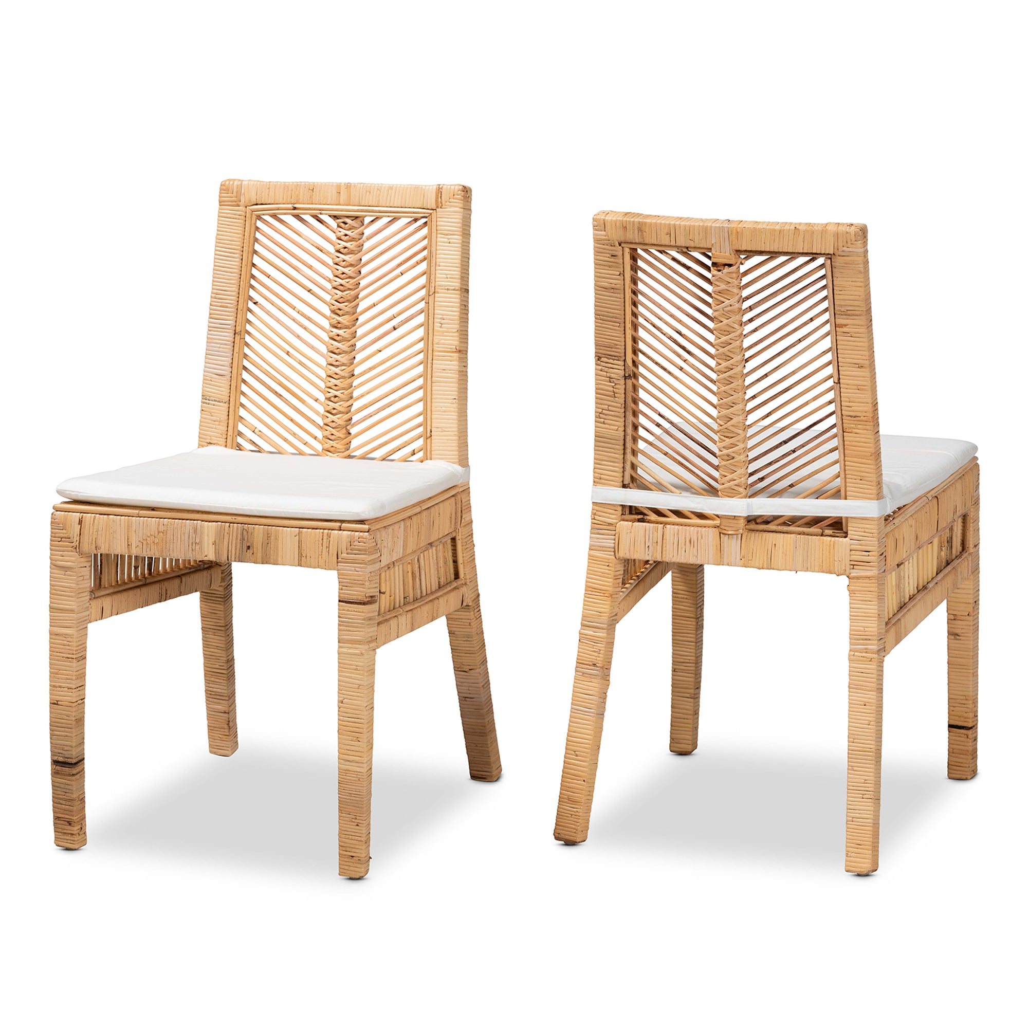 Saffira Rattan 2-Piece Dining Chair Set