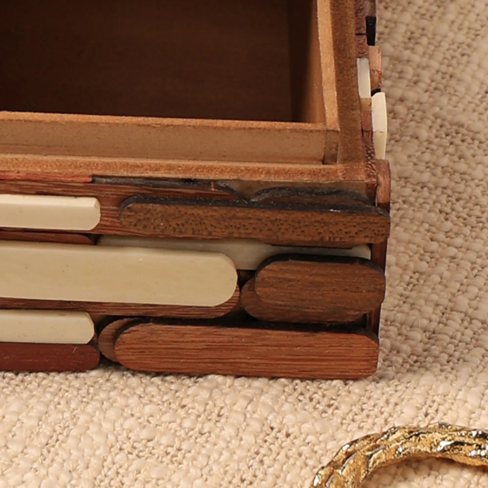 Reclaimed Wood & Bone Inlay Box