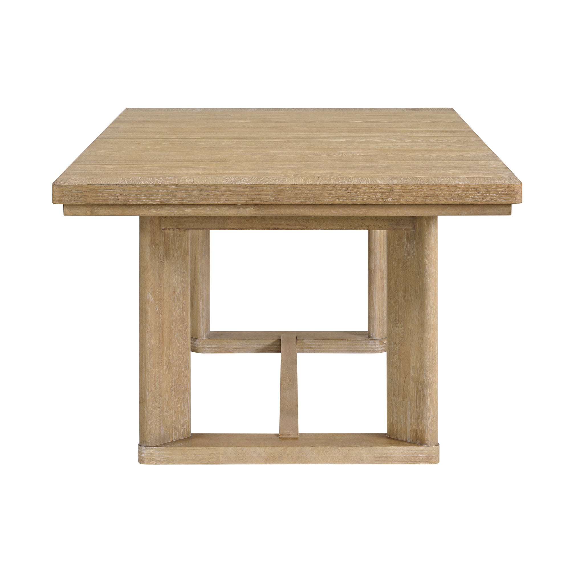 Extendable Trestle Dining Table with Leaf